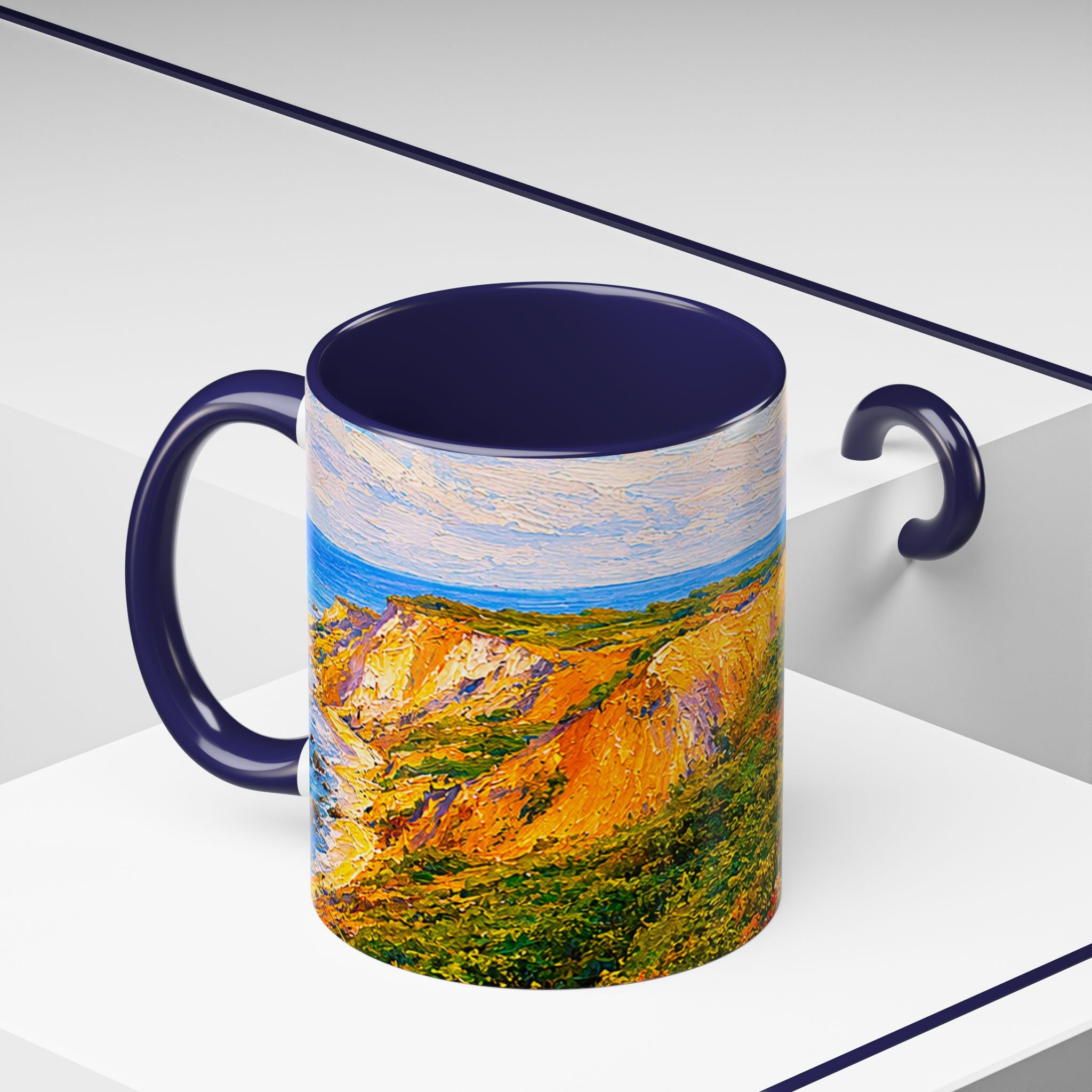 Martha's Vineyard Aquinnah L Gay Head Lighthouse Coffee Mug — Scenic Seaside Accent Mug (11/15 oz)