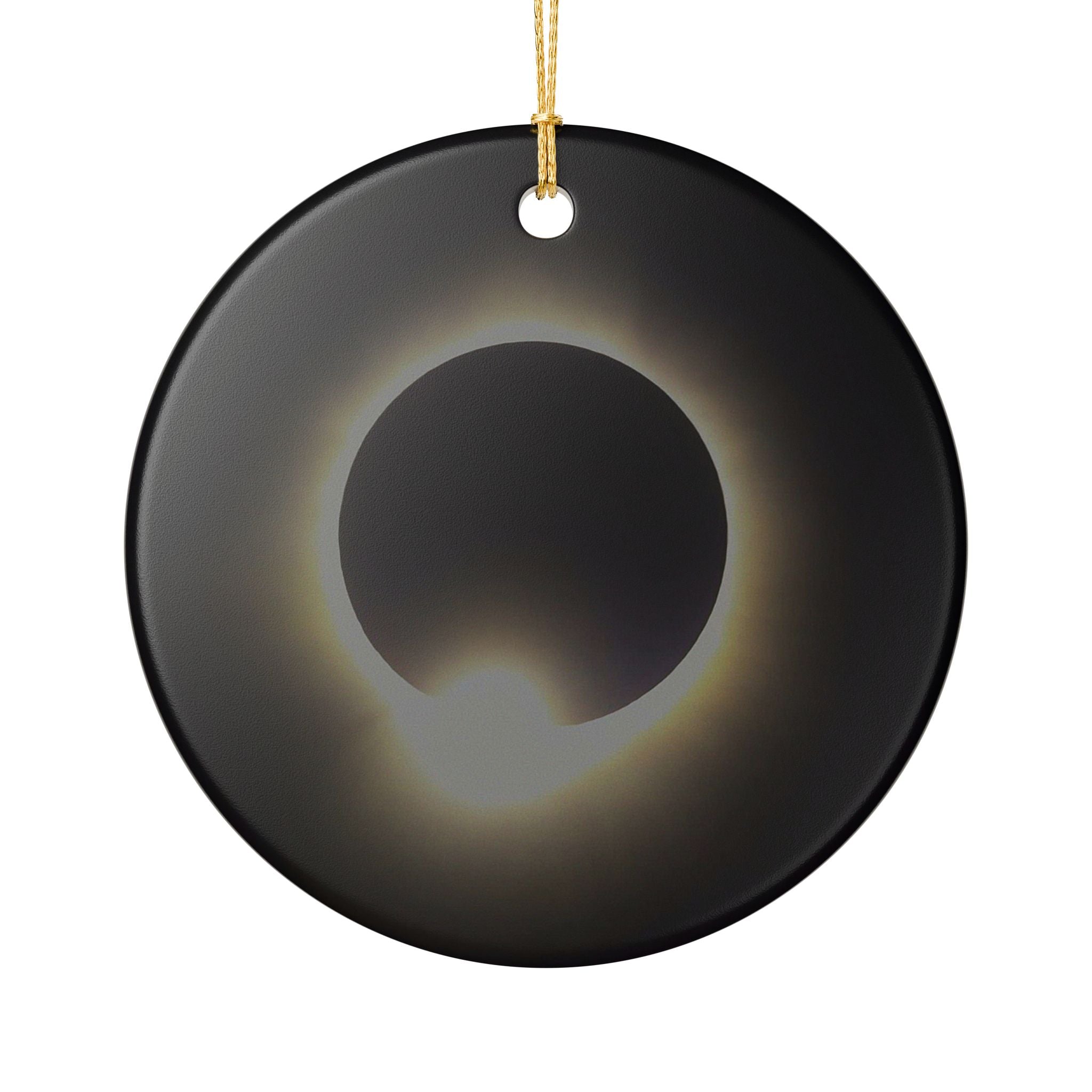 Solar Eclipse Ceramic Ornament | Totality Moon Phase Hanging Décor