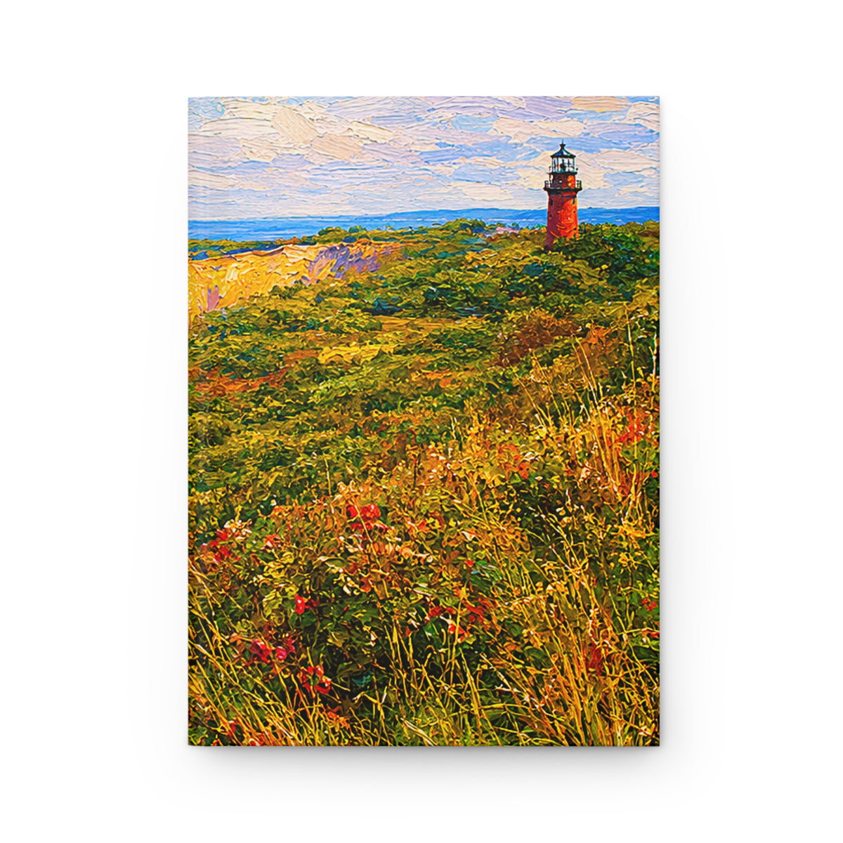 Martha's Vineyard Coastal Lighthouse Hardcover Journal — Lined Travel Notebook