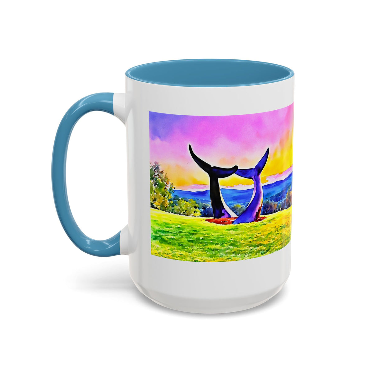 Whale Tails Sunset Landscape Mug | Accent Coffee Mug 11oz 15oz
