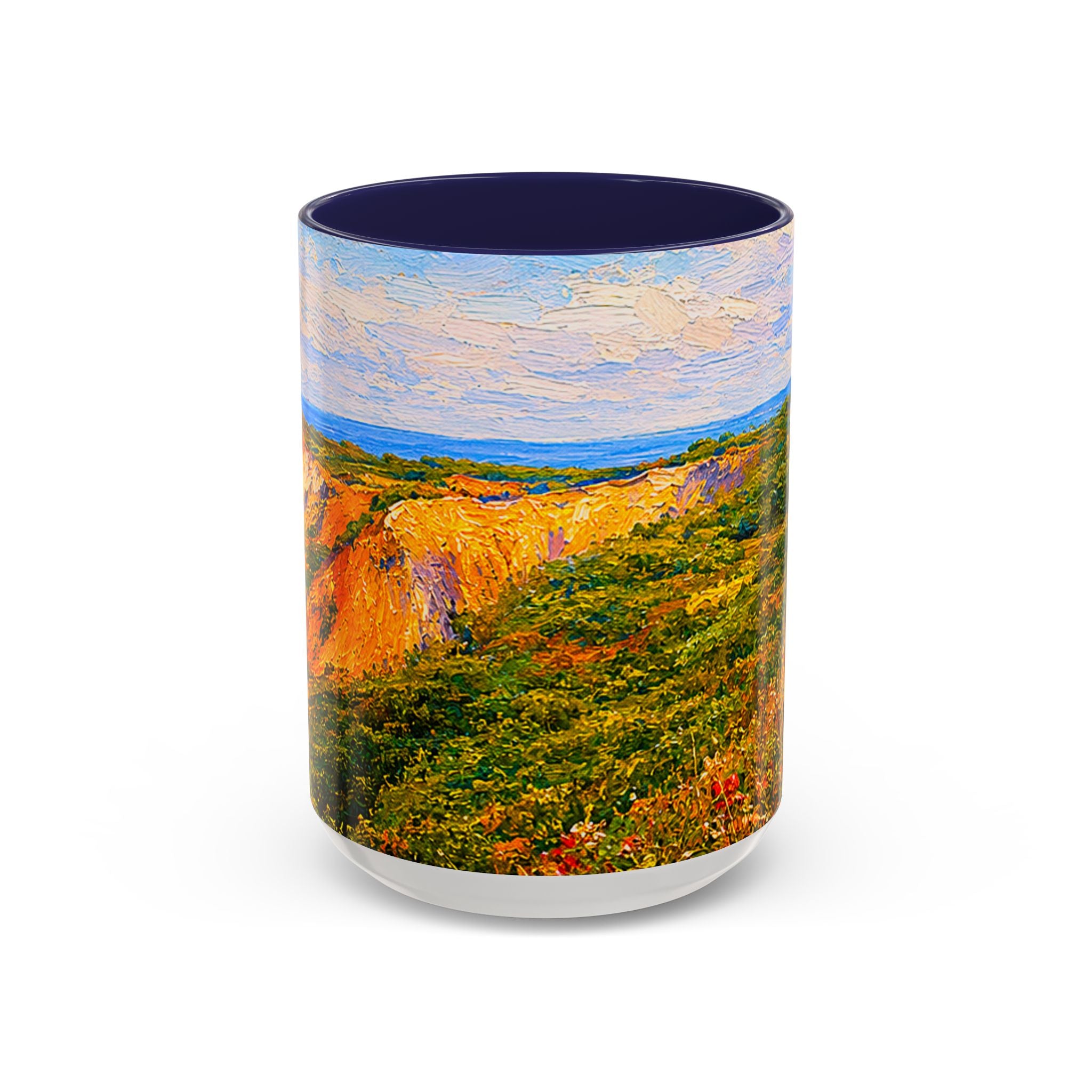 Martha's Vineyard Aquinnah L Gay Head Lighthouse Coffee Mug — Scenic Seaside Accent Mug (11/15 oz)