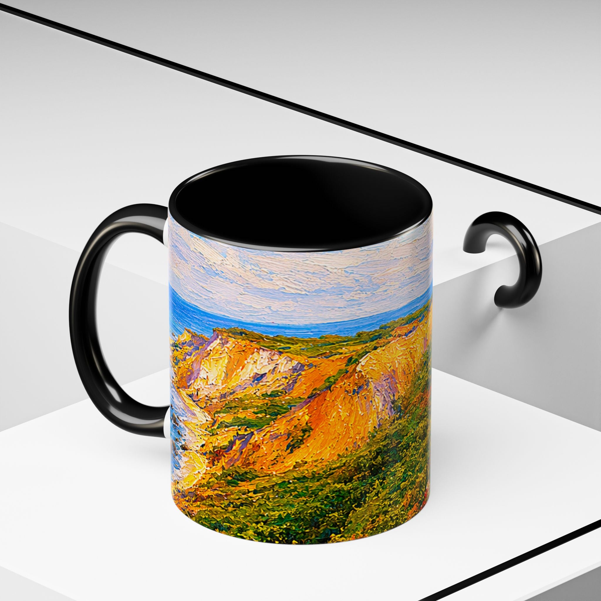 Martha's Vineyard Aquinnah L Gay Head Lighthouse Coffee Mug — Scenic Seaside Accent Mug (11/15 oz)