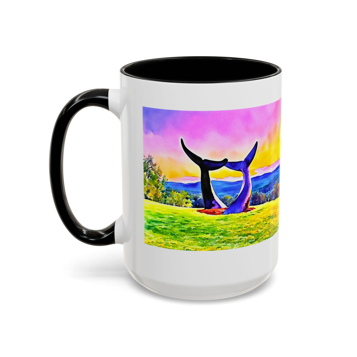 Whale Tails Sunset Landscape Mug | Accent Coffee Mug 11oz 15oz