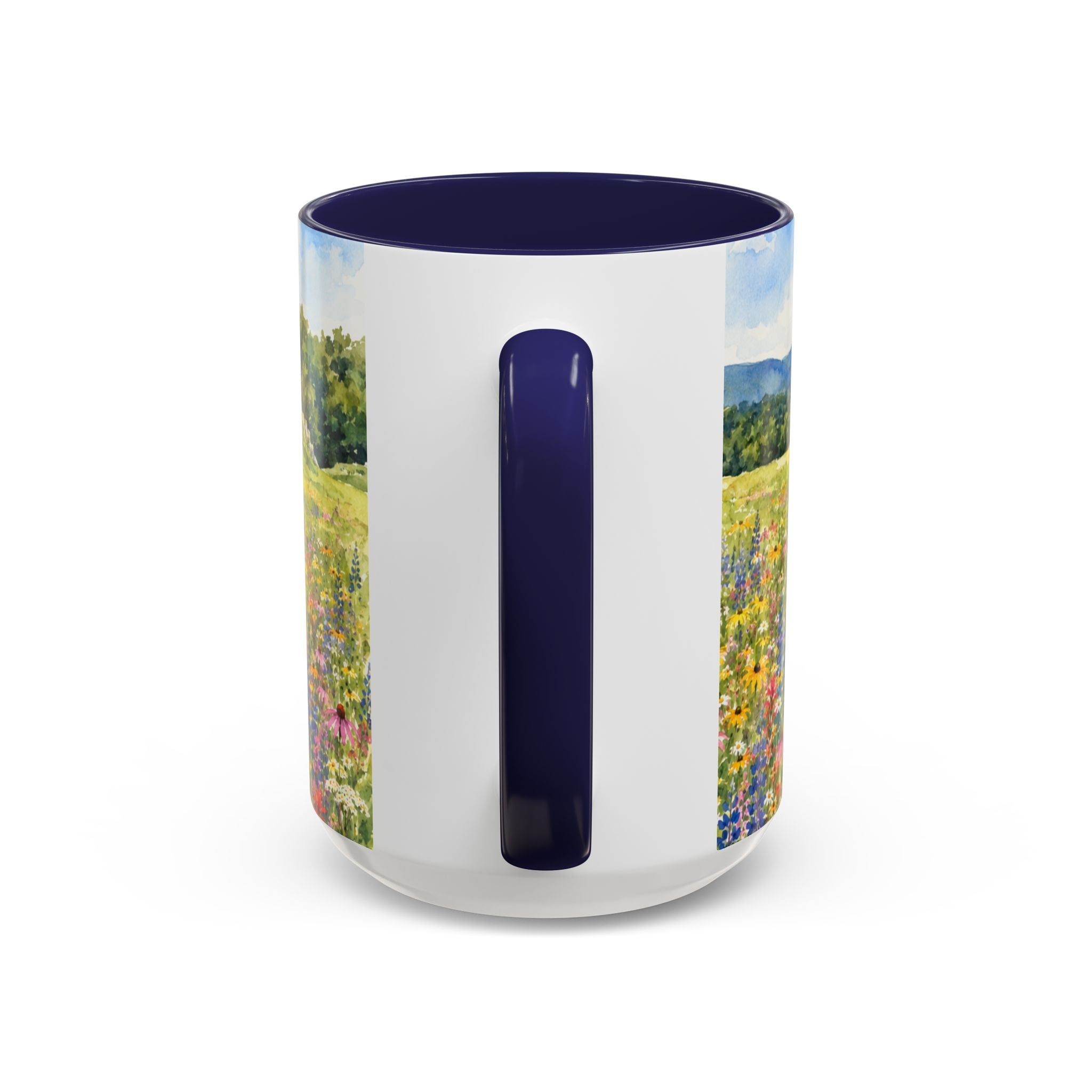 Vermont Camel's Hump Mountain with Scenic Wildflower Path Accent Coffee Mug
