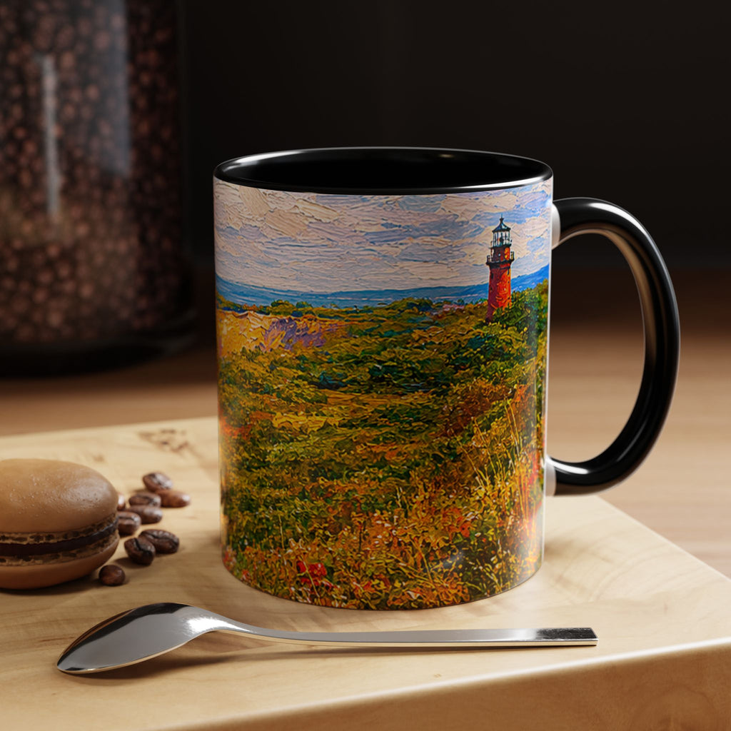 Martha's Vineyard Aquinnah L Gay Head Lighthouse Coffee Mug — Scenic Seaside Accent Mug (11/15 oz)