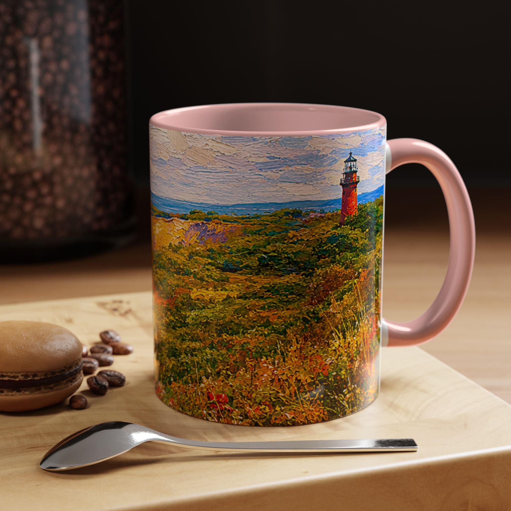 Martha's Vineyard Aquinnah L Gay Head Lighthouse Coffee Mug — Scenic Seaside Accent Mug (11/15 oz)