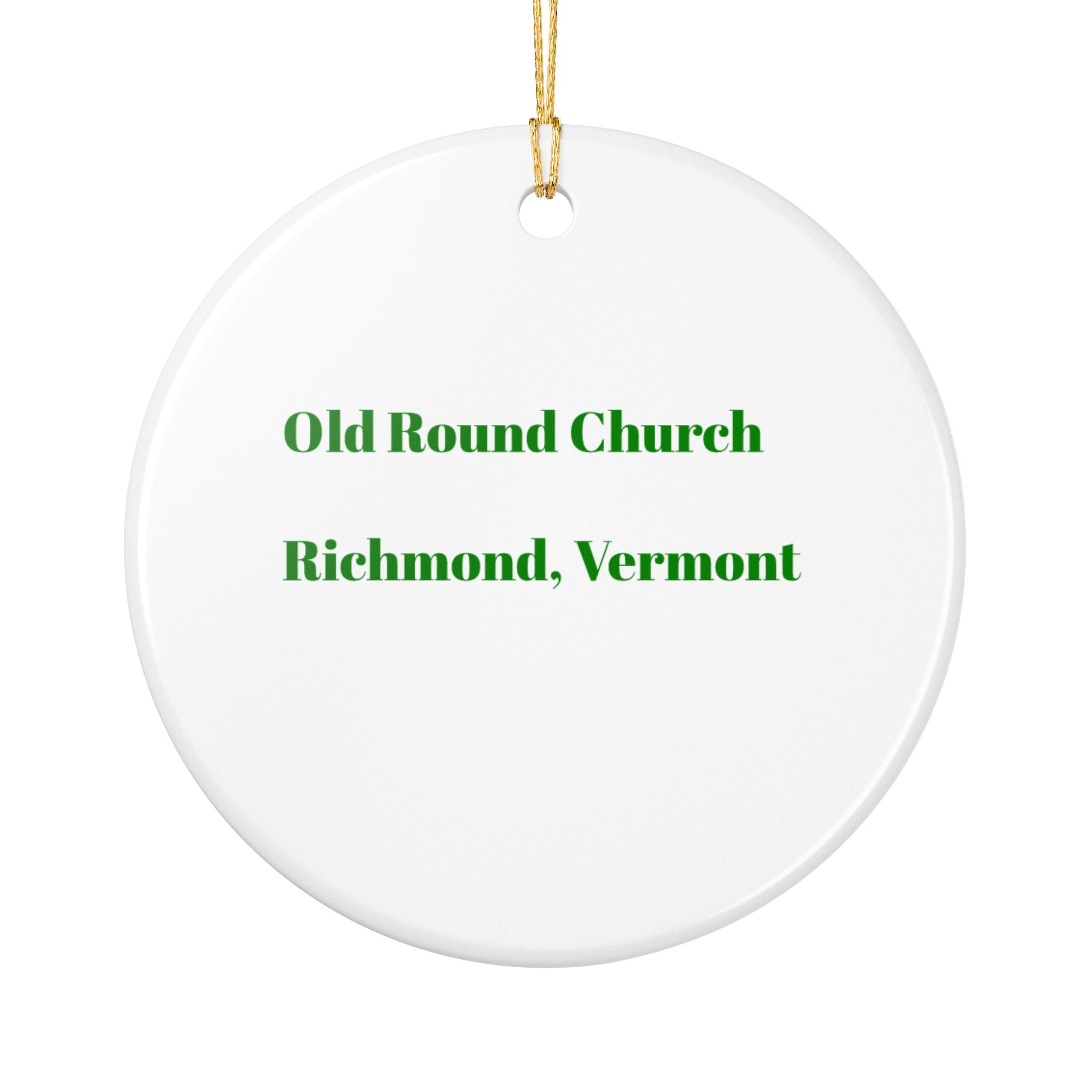 Vermont Old Round Church watercolor ornament Ceramic Ornament | Richmond Vermont round church keepsake