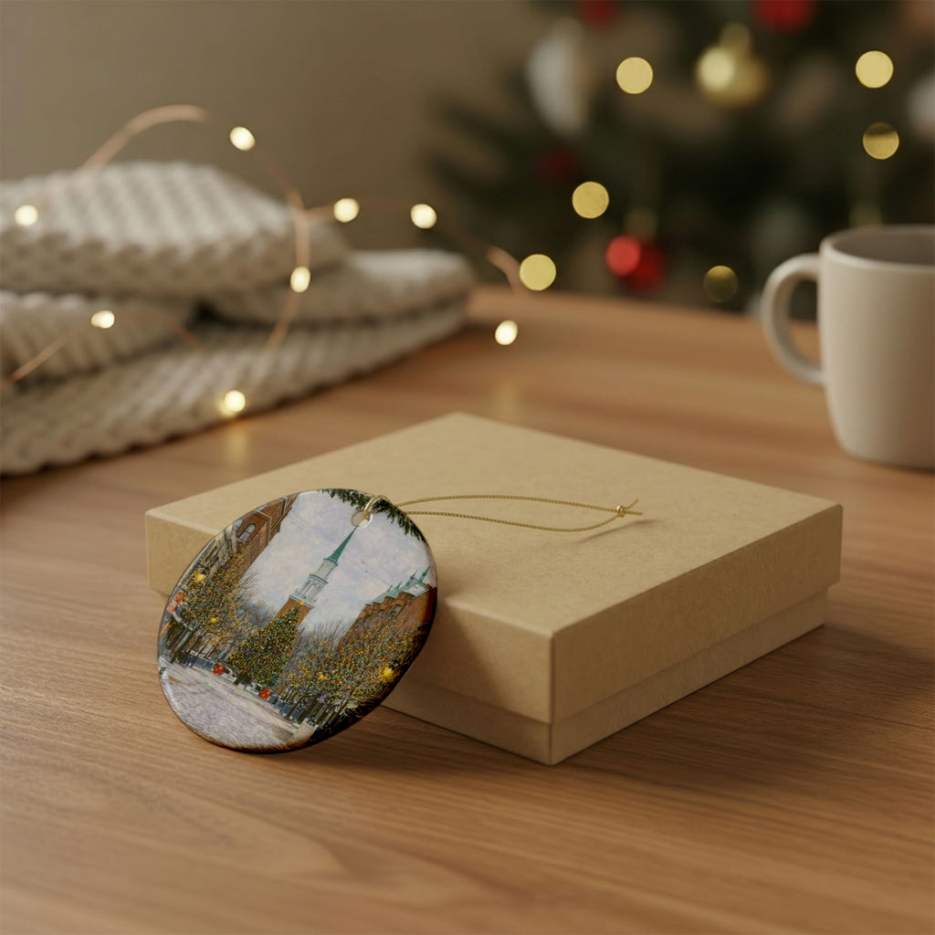 Church Street Marketplace Burlington Vermont Christmas Tree Ornament | Ceramic Decoration