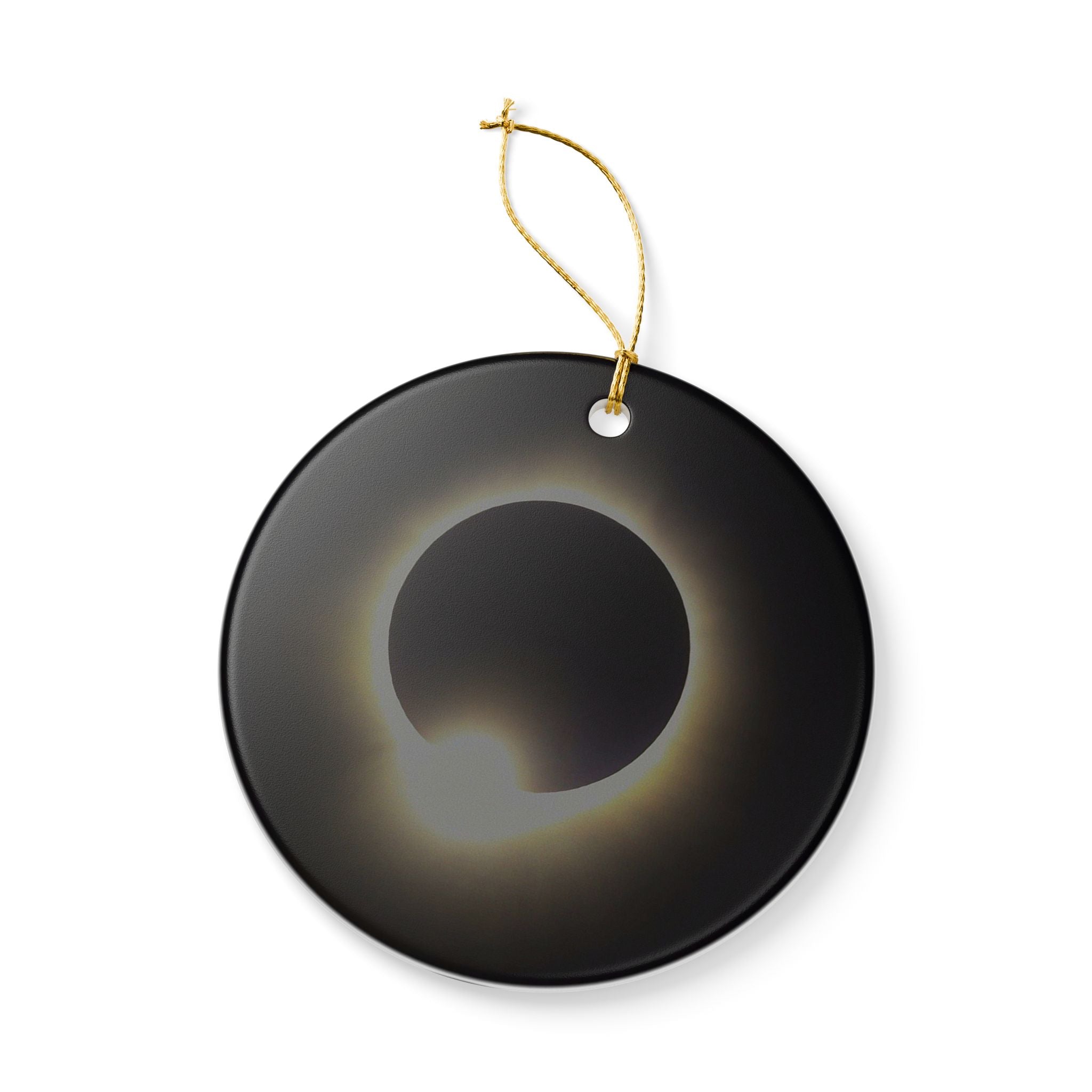 Solar Eclipse Ceramic Ornament | Totality Moon Phase Hanging Décor