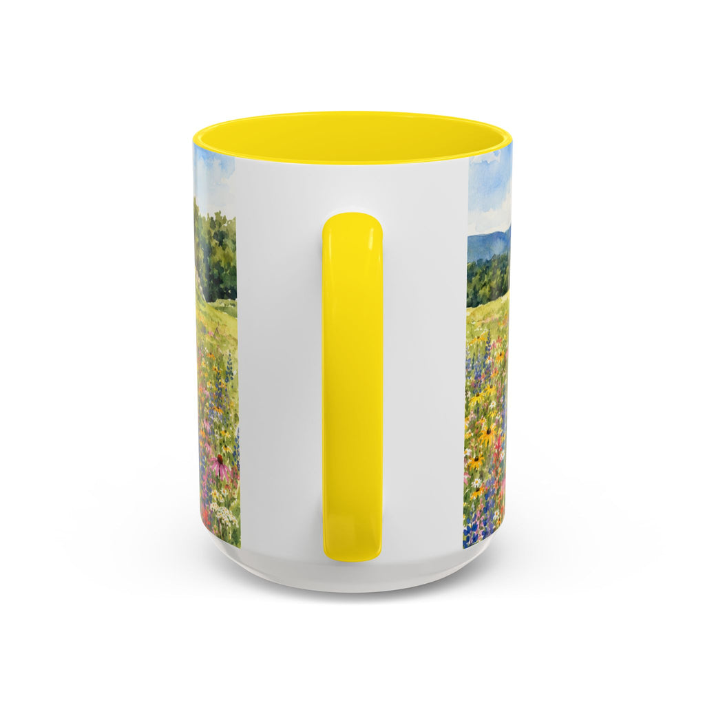 Vermont Camel's Hump Mountain with Scenic Wildflower Path Accent Coffee Mug