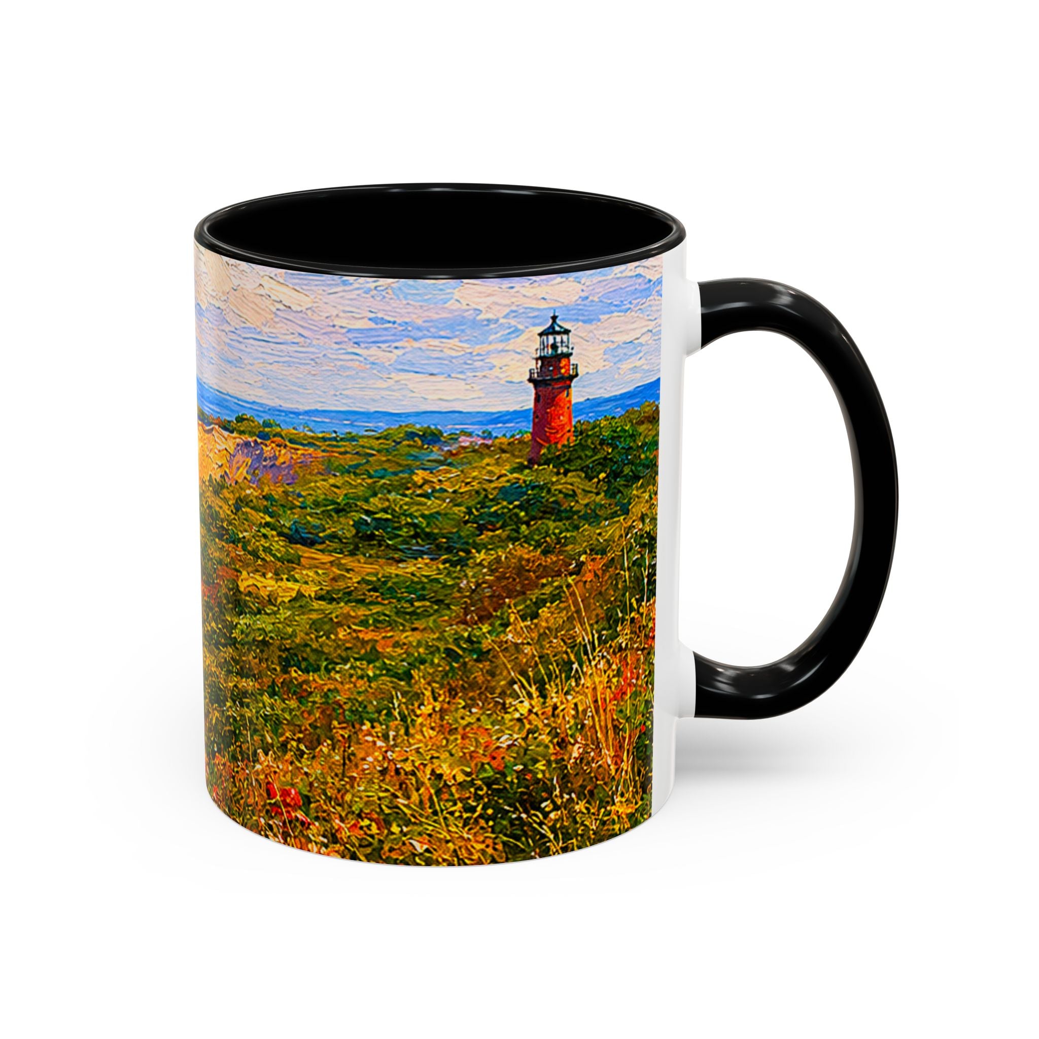 Martha's Vineyard Aquinnah L Gay Head Lighthouse Coffee Mug — Scenic Seaside Accent Mug (11/15 oz)