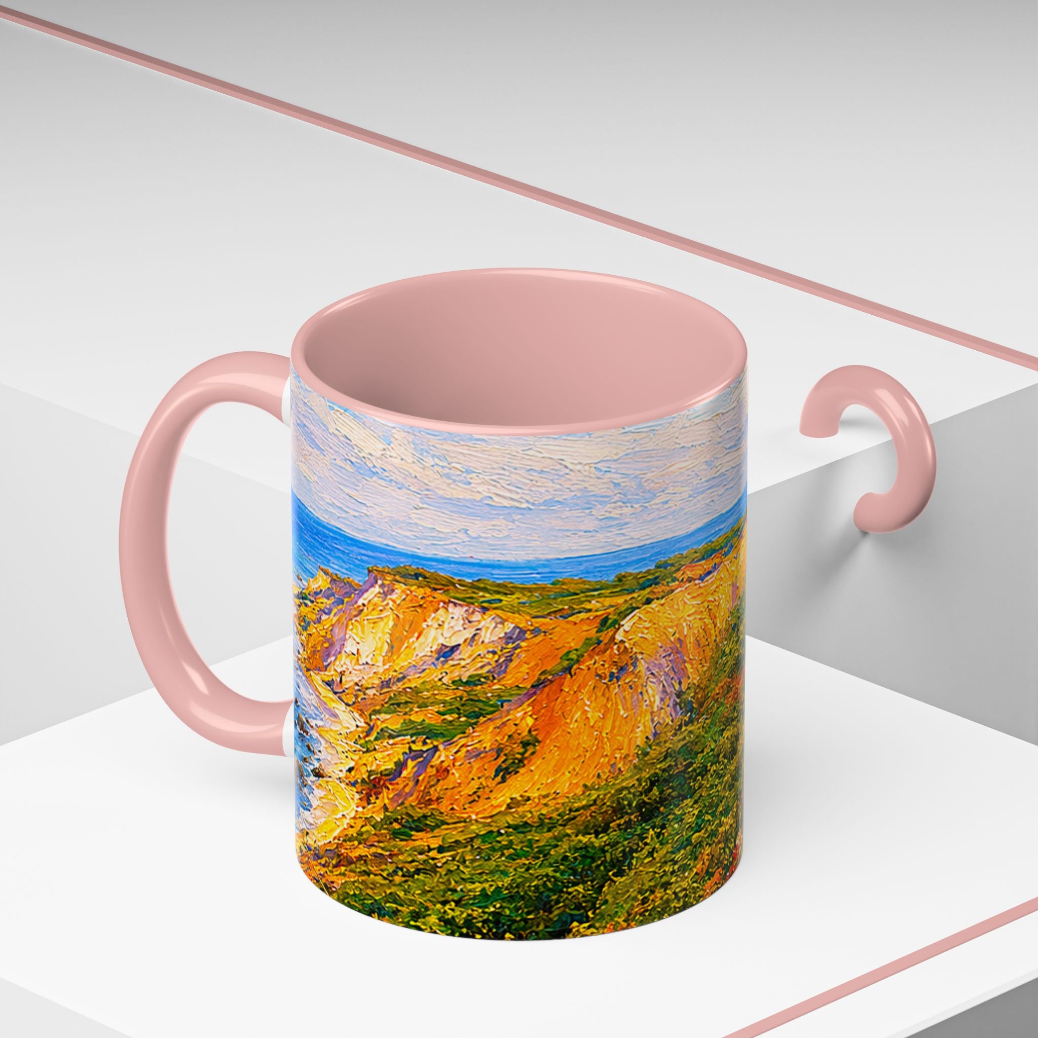 Martha's Vineyard Aquinnah L Gay Head Lighthouse Coffee Mug — Scenic Seaside Accent Mug (11/15 oz)