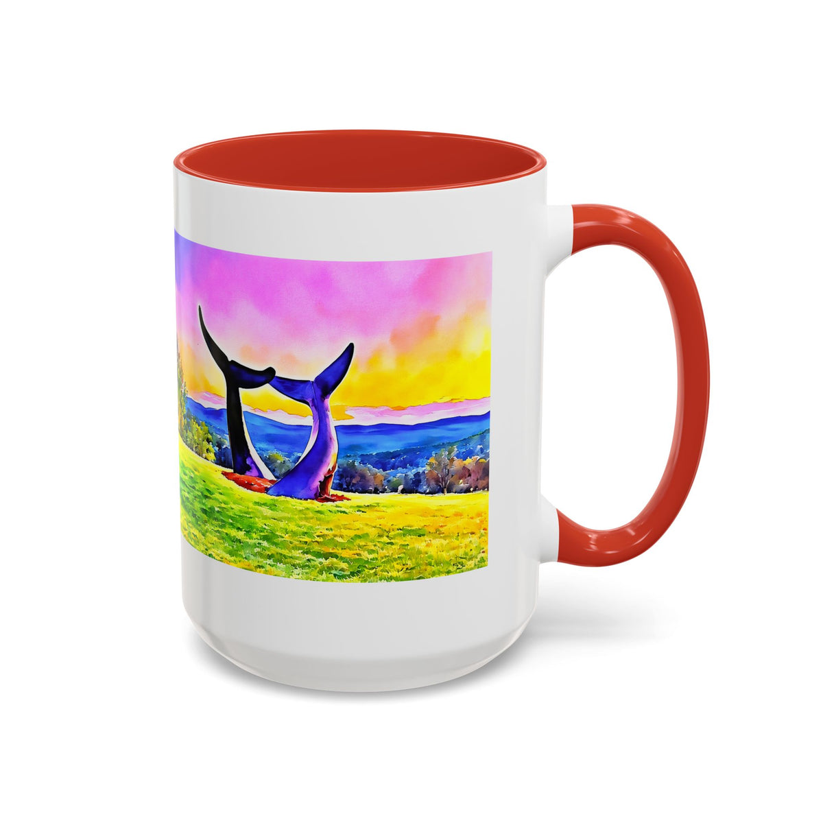 Whale Tails Sunset Landscape Mug | Accent Coffee Mug 11oz 15oz