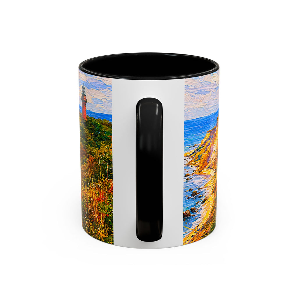 Martha's Vineyard Aquinnah L Gay Head Lighthouse Coffee Mug — Scenic Seaside Accent Mug (11/15 oz)