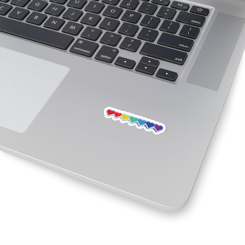 Rainbow Heart Row Sticker | Kiss-Cut Sticker