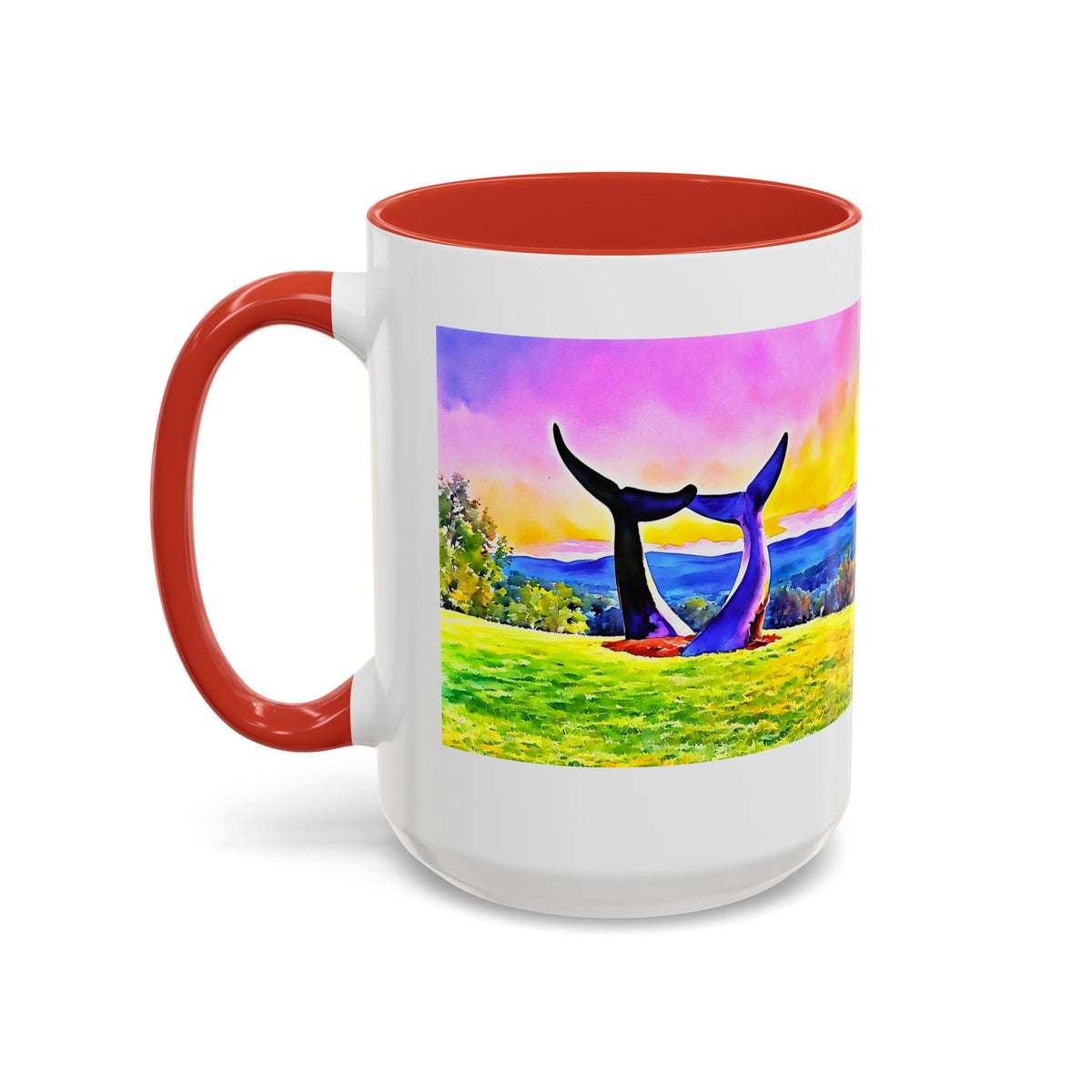 Whale Tails Sunset Landscape Mug | Accent Coffee Mug 11oz 15oz