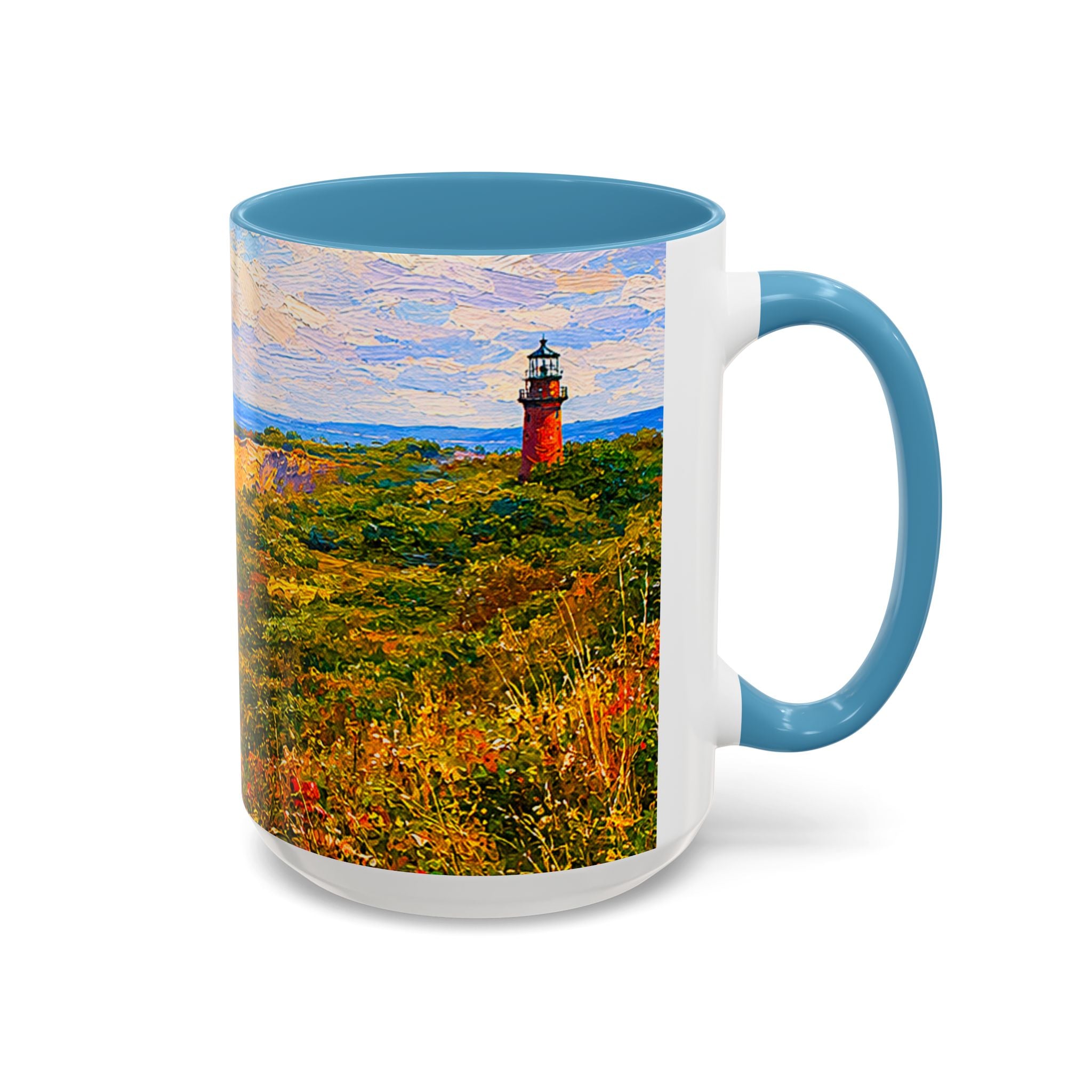 Martha's Vineyard Aquinnah L Gay Head Lighthouse Coffee Mug — Scenic Seaside Accent Mug (11/15 oz)