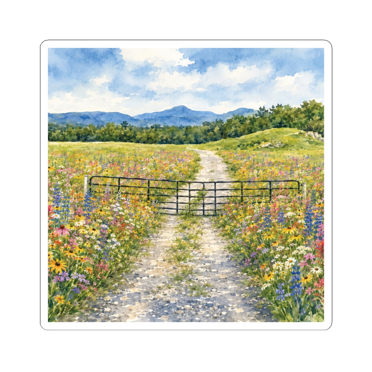 Vermont Camel's Hump Wildflowers Kiss-Cut Stickers