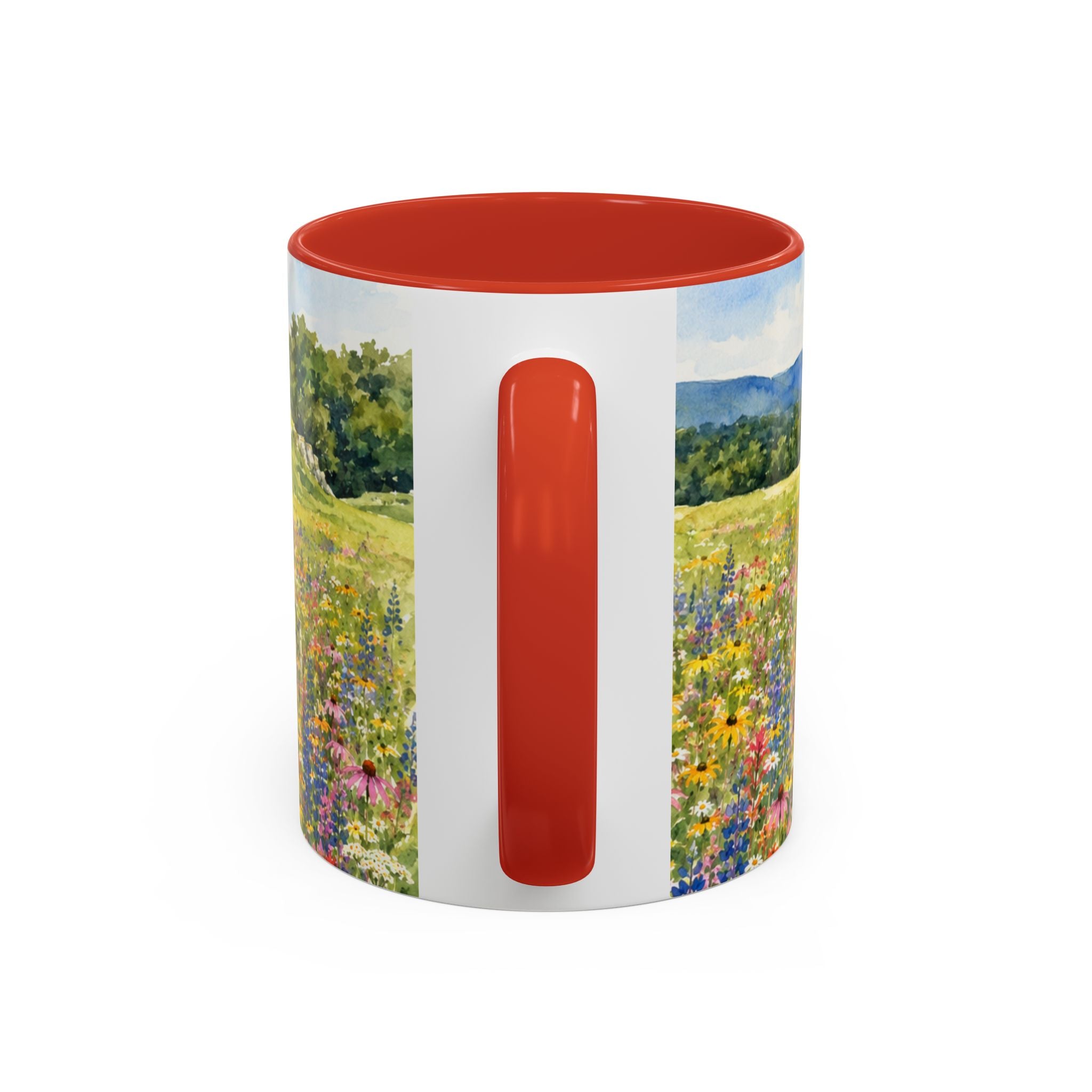Vermont Camel's Hump Mountain with Scenic Wildflower Path Accent Coffee Mug