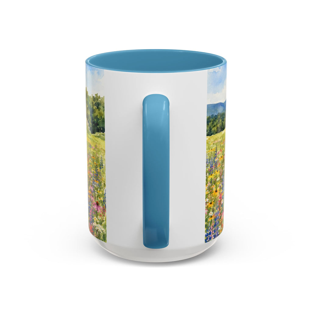 Vermont Camel's Hump Mountain with Scenic Wildflower Path Accent Coffee Mug