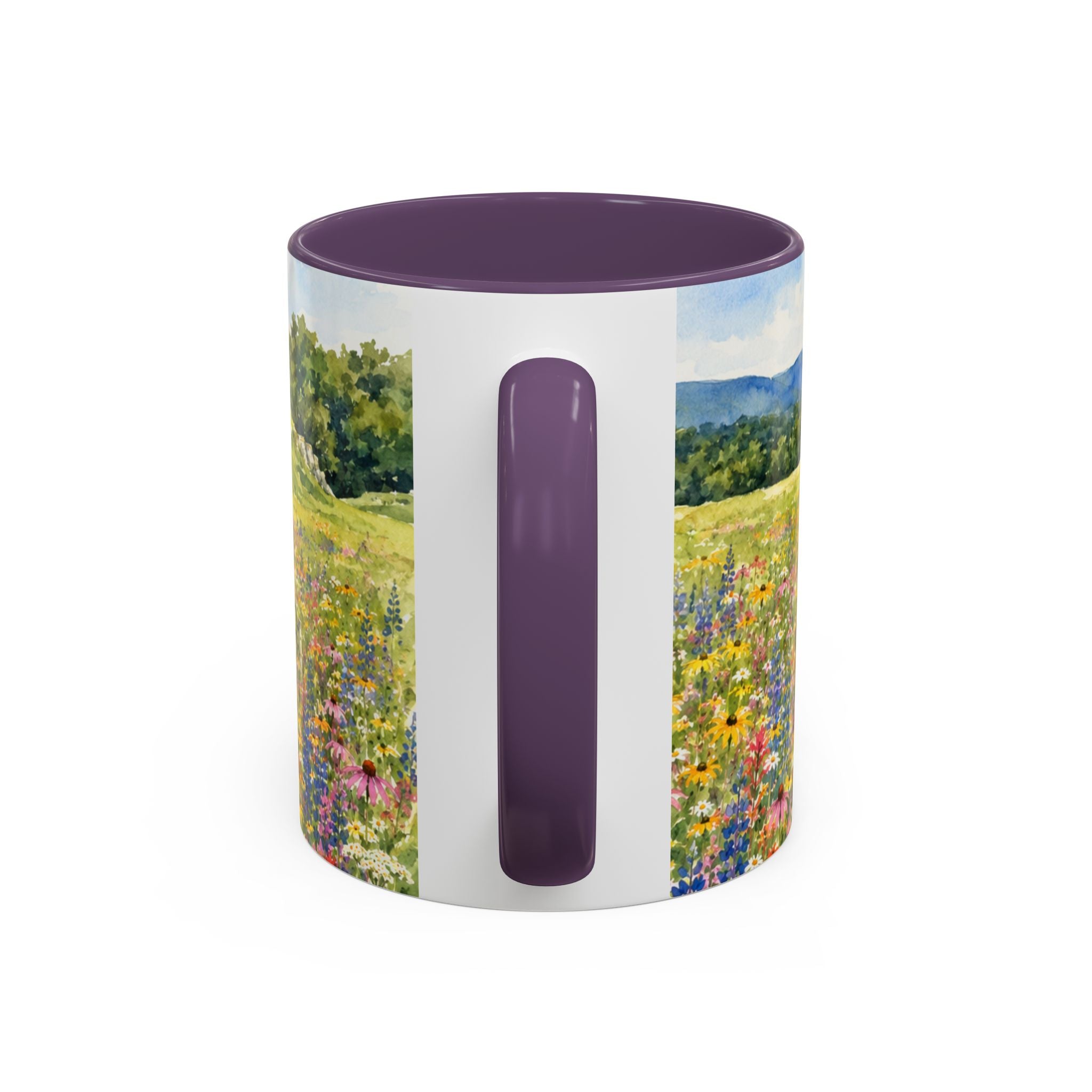 Vermont Camel's Hump Mountain with Scenic Wildflower Path Accent Coffee Mug