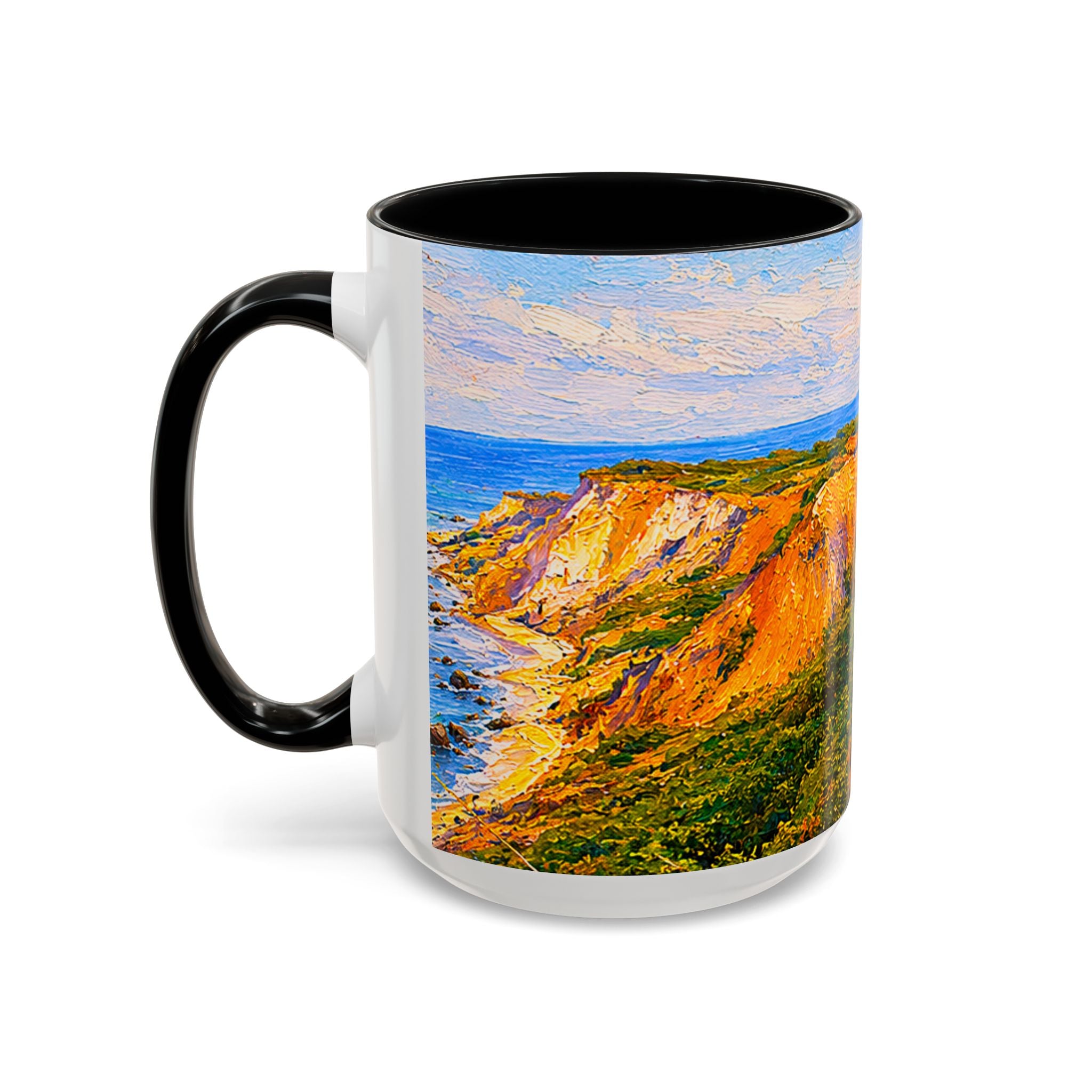 Martha's Vineyard Aquinnah L Gay Head Lighthouse Coffee Mug — Scenic Seaside Accent Mug (11/15 oz)