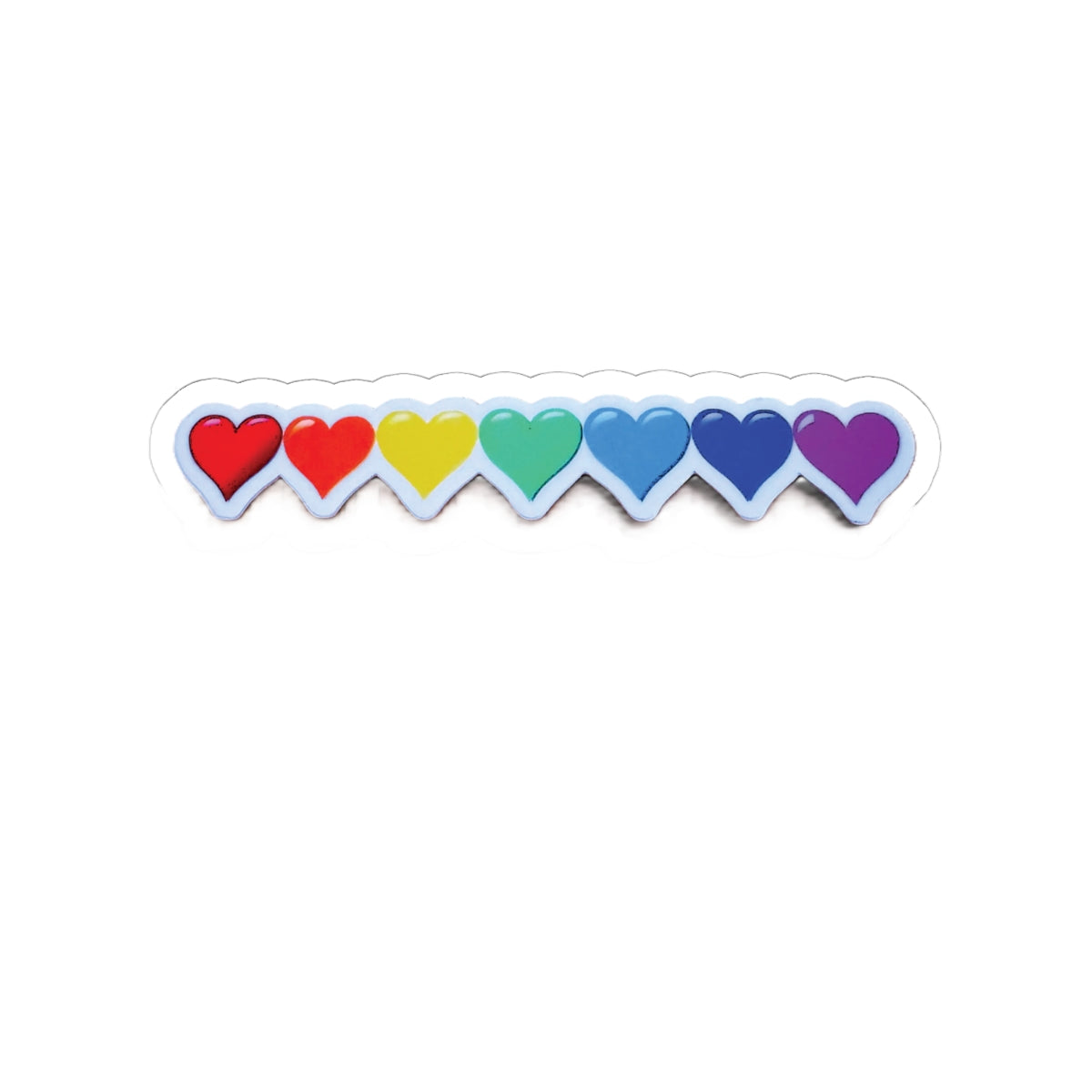 Rainbow Heart Row Sticker | Kiss-Cut Sticker