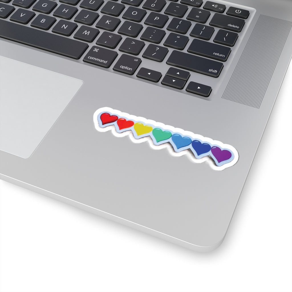 Rainbow Heart Row Sticker | Kiss-Cut Sticker
