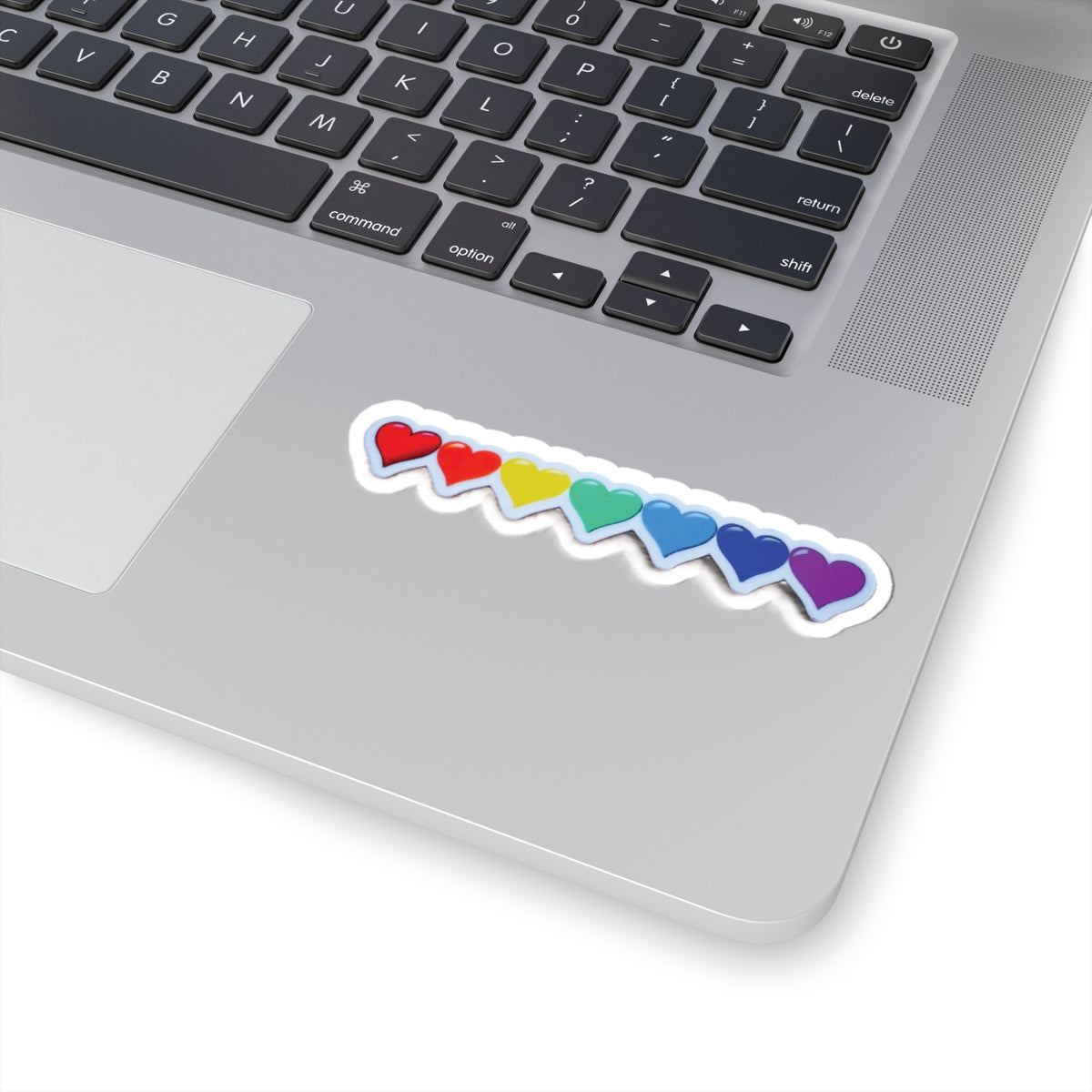 Rainbow Heart Row Sticker | Kiss-Cut Sticker