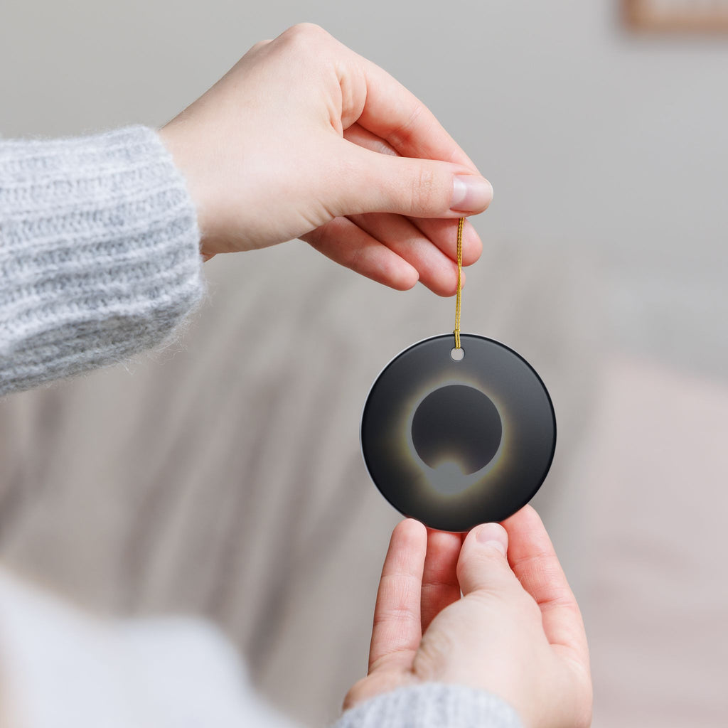 Solar Eclipse Ceramic Ornament | Totality Moon Phase Hanging Décor