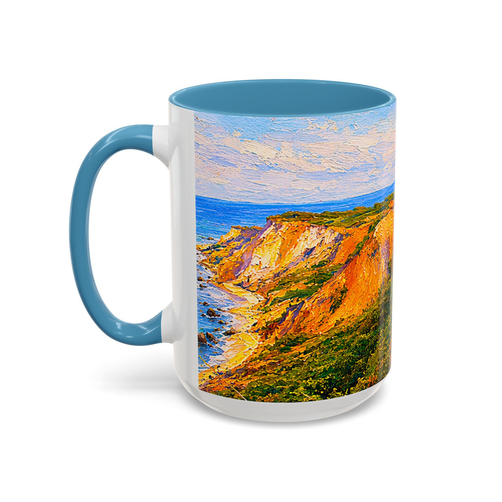 Martha's Vineyard Aquinnah L Gay Head Lighthouse Coffee Mug — Scenic Seaside Accent Mug (11/15 oz)