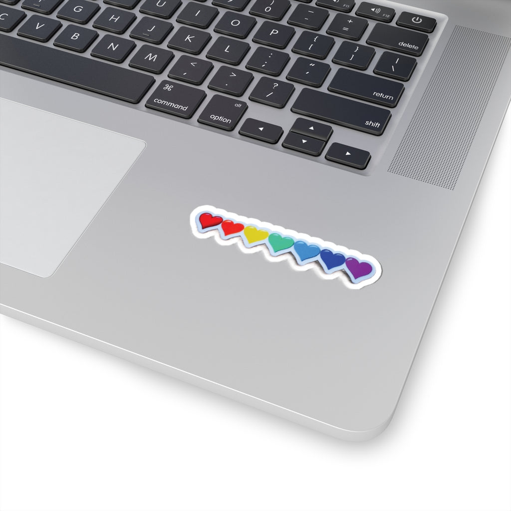 Rainbow Heart Row Sticker | Kiss-Cut Sticker