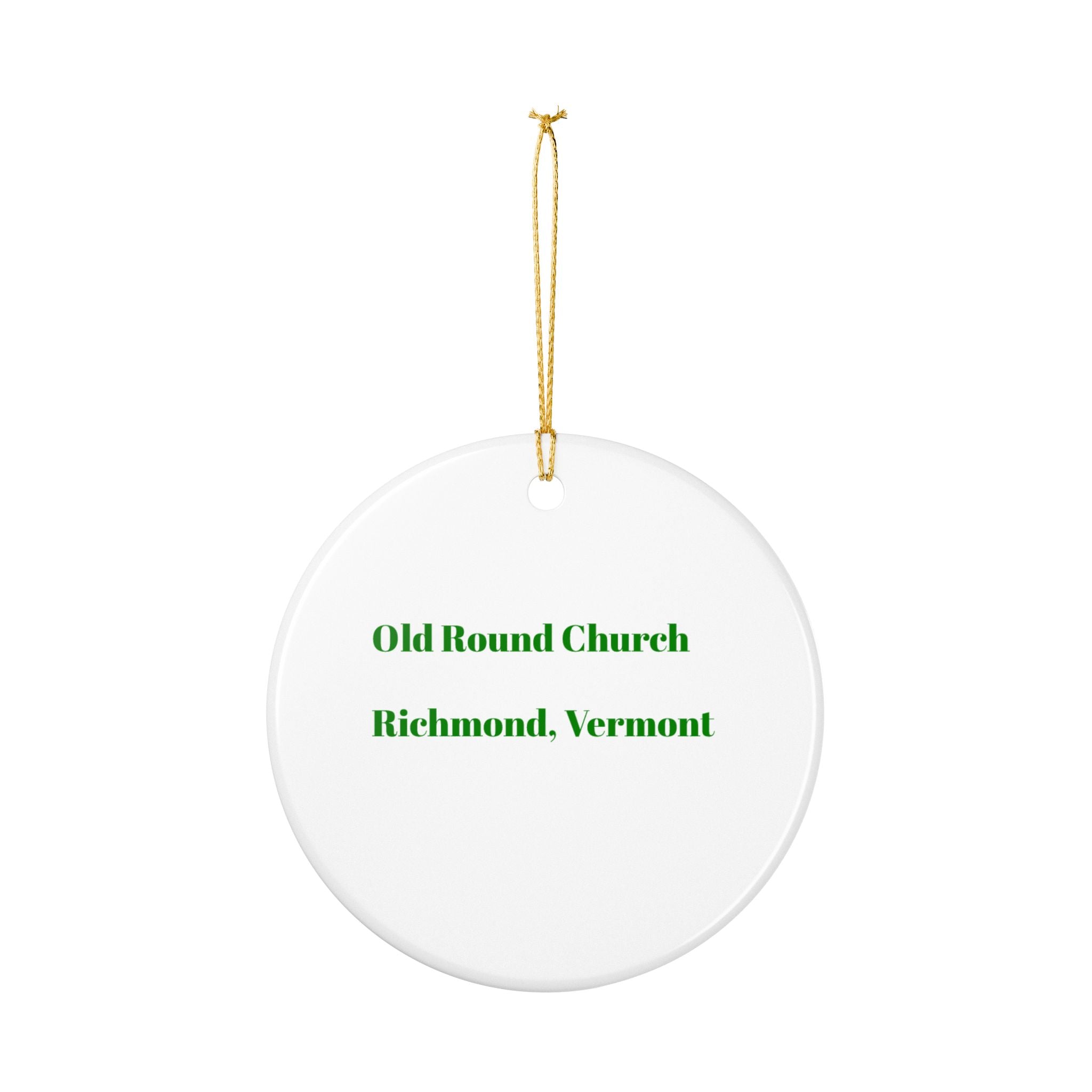Vermont Old Round Church watercolor ornament Ceramic Ornament | Richmond Vermont round church keepsake