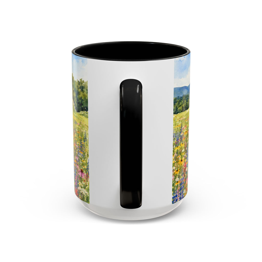 Vermont Camel's Hump Mountain with Scenic Wildflower Path Accent Coffee Mug