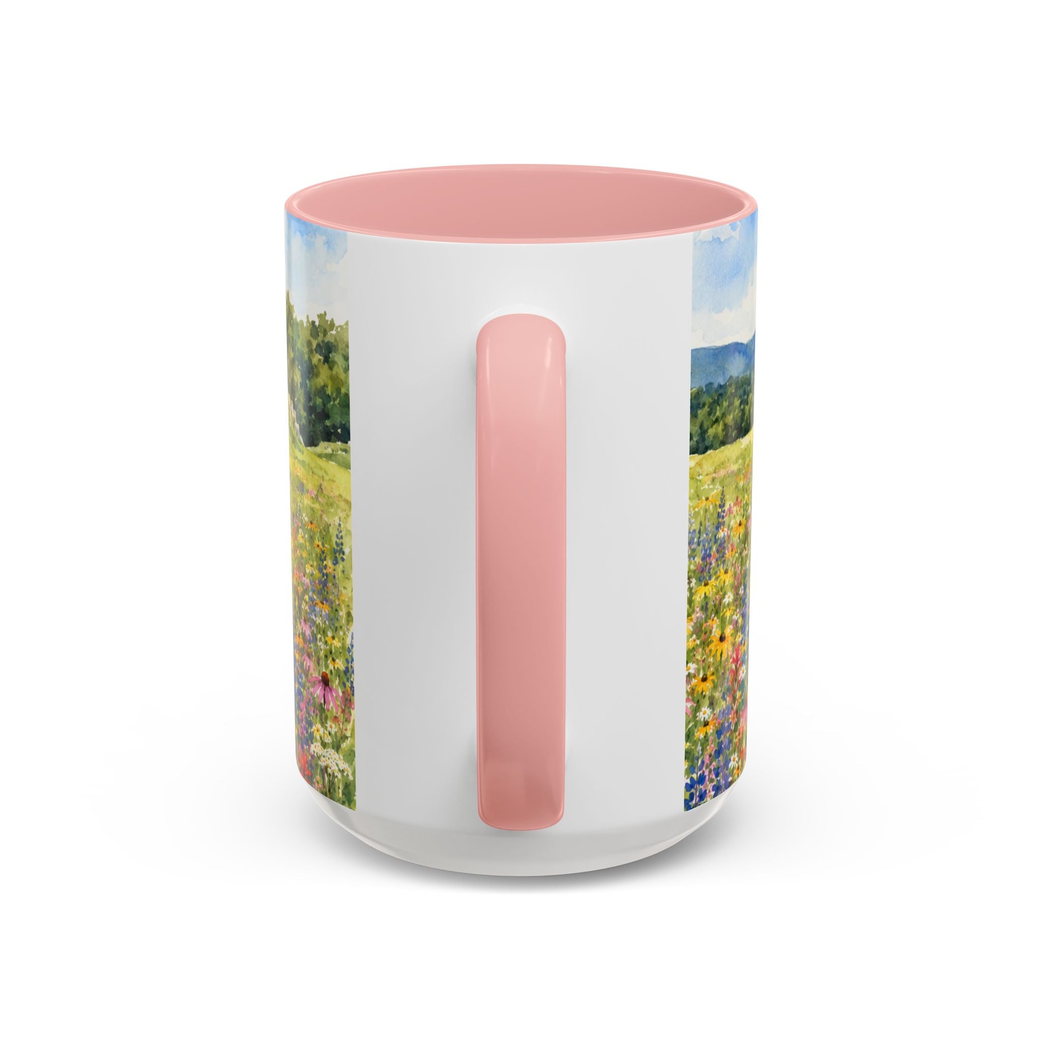 Vermont Camel's Hump Mountain with Scenic Wildflower Path Accent Coffee Mug
