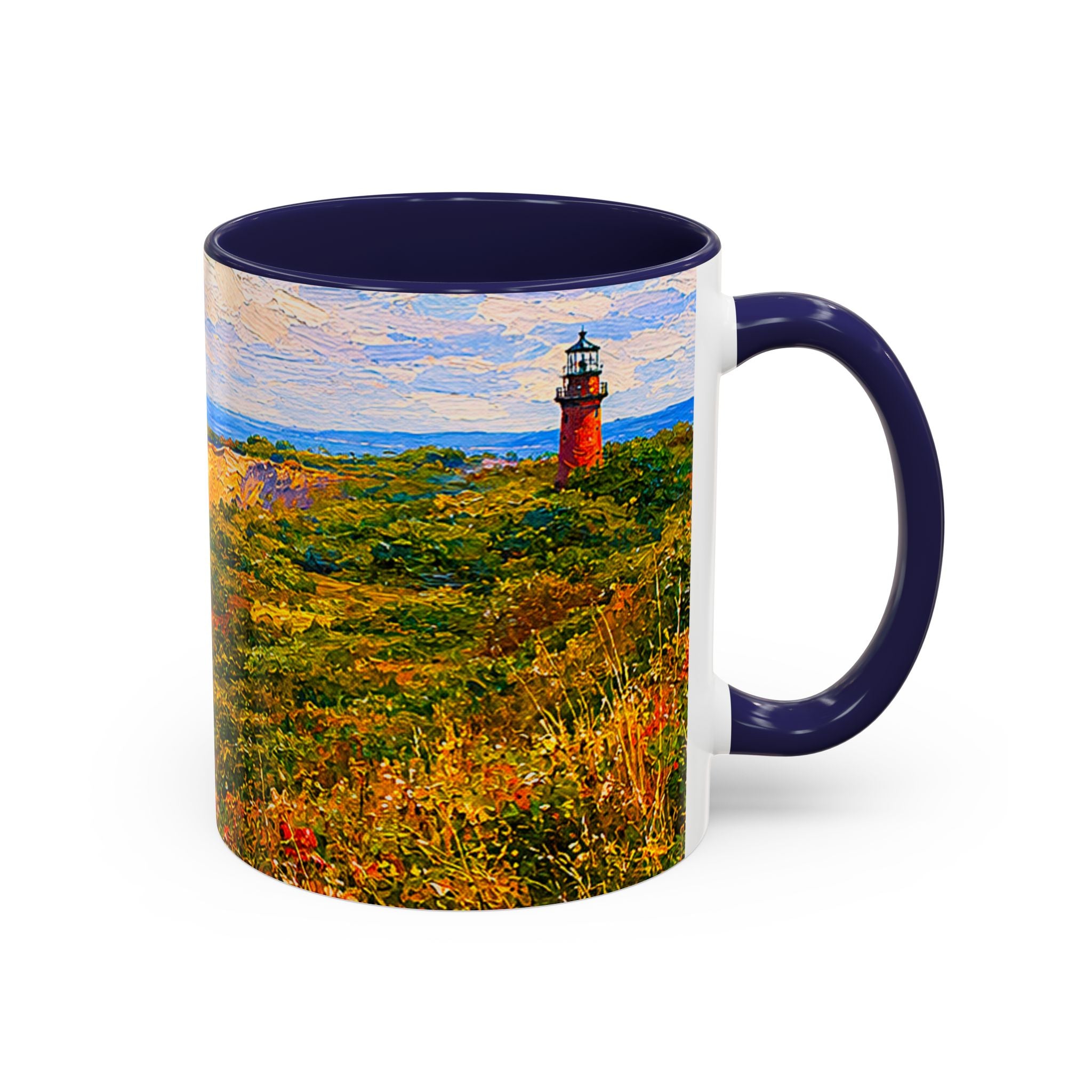 Martha's Vineyard Aquinnah L Gay Head Lighthouse Coffee Mug — Scenic Seaside Accent Mug (11/15 oz)
