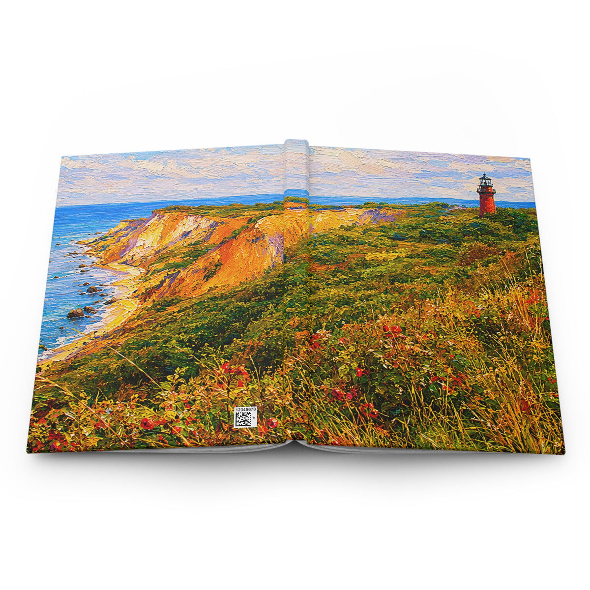 Martha's Vineyard Coastal Lighthouse Hardcover Journal — Lined Travel Notebook