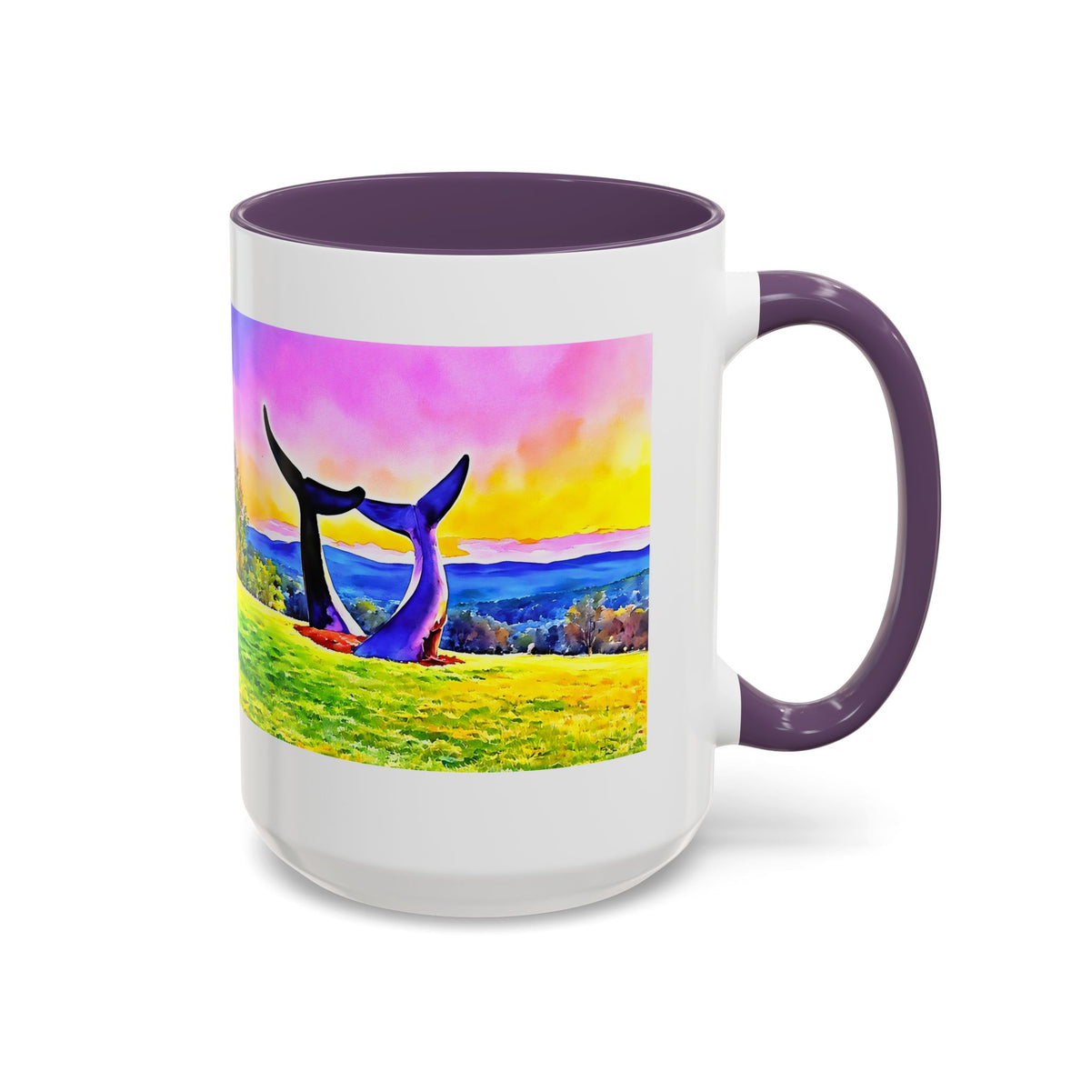 Whale Tails Sunset Landscape Mug | Accent Coffee Mug 11oz 15oz