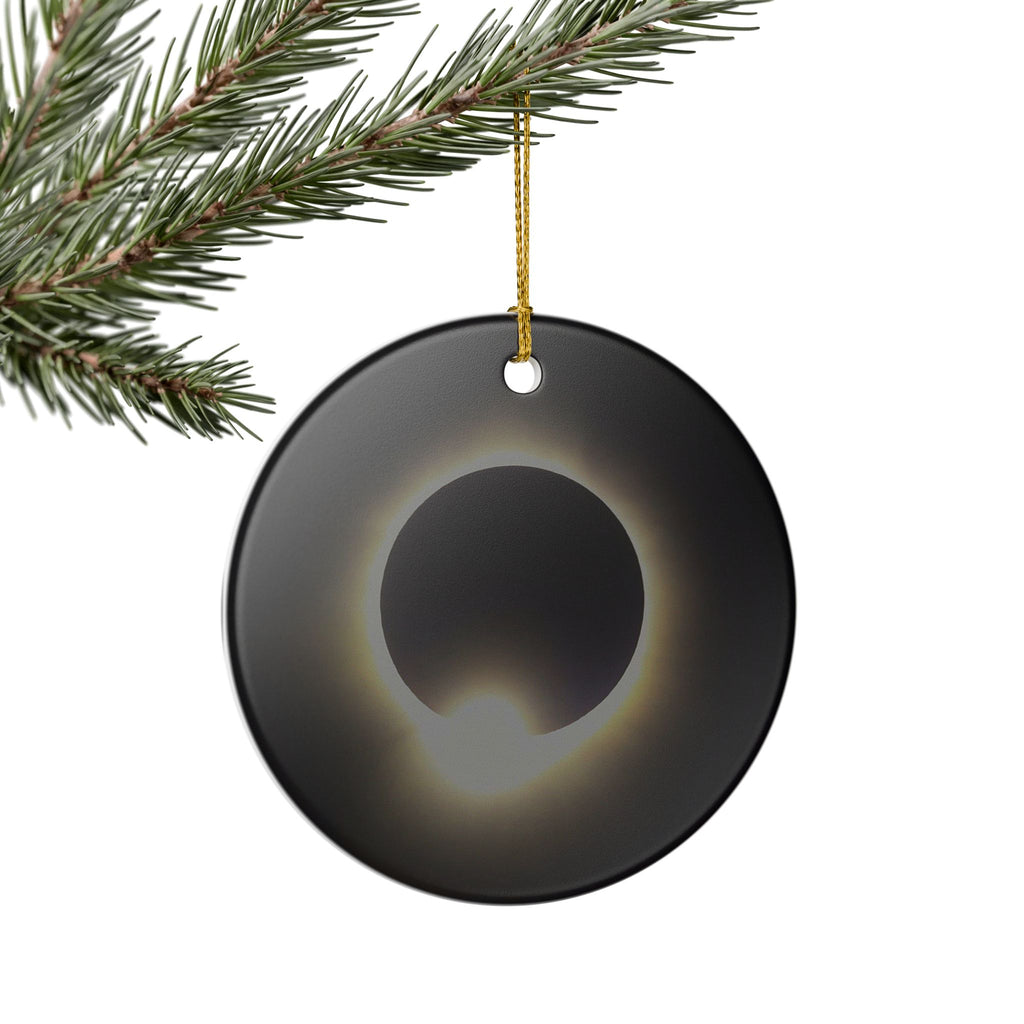 Solar Eclipse Ceramic Ornament | Totality Moon Phase Hanging Décor