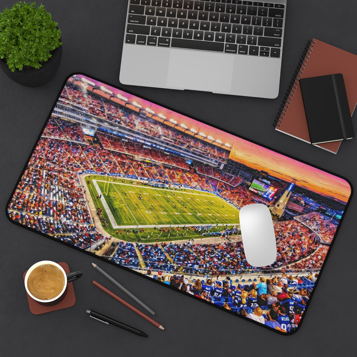 Gillette Stadium New England Patriots Football Field Desk Mat | Sports Game Day Mouse Pad Desk Mat