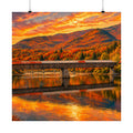 Cornish Windsor Covered Bridge Poster | Fall Landscape Matte Horizontal Print New Hampshire and Vermont