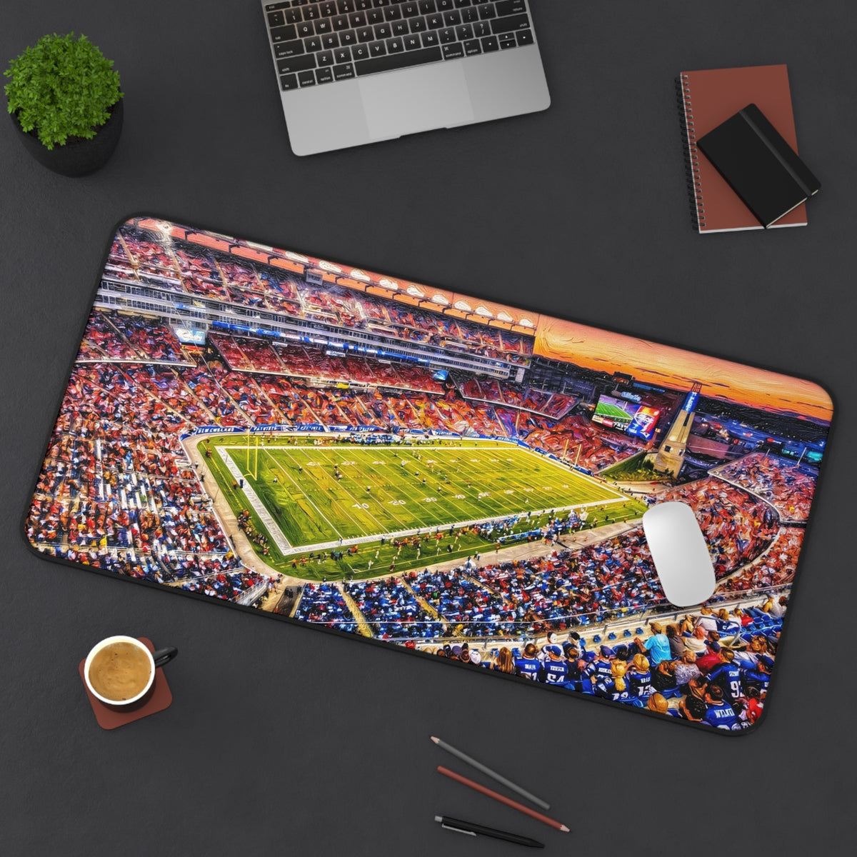 Gillette Stadium New England Patriots Football Field Desk Mat | Sports Game Day Mouse Pad Desk Mat