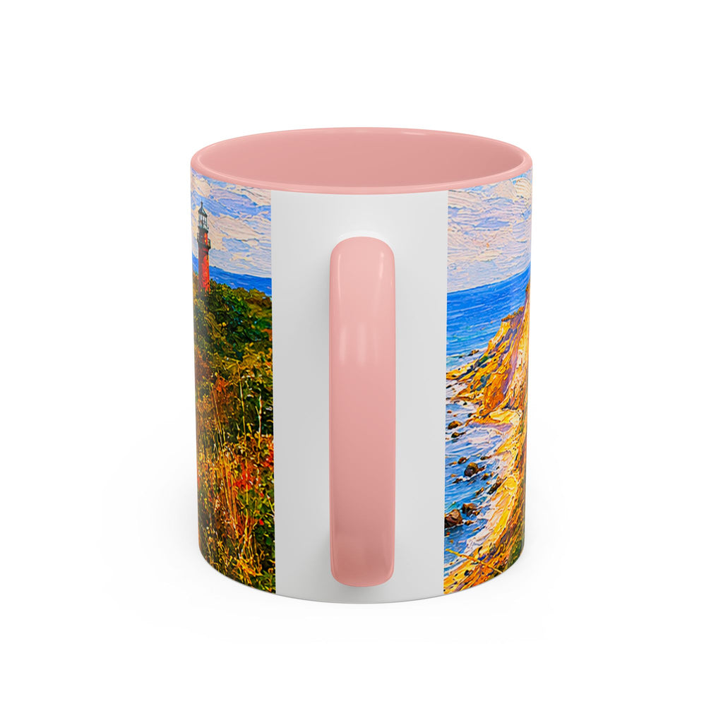 Martha's Vineyard Aquinnah L Gay Head Lighthouse Coffee Mug — Scenic Seaside Accent Mug (11/15 oz)