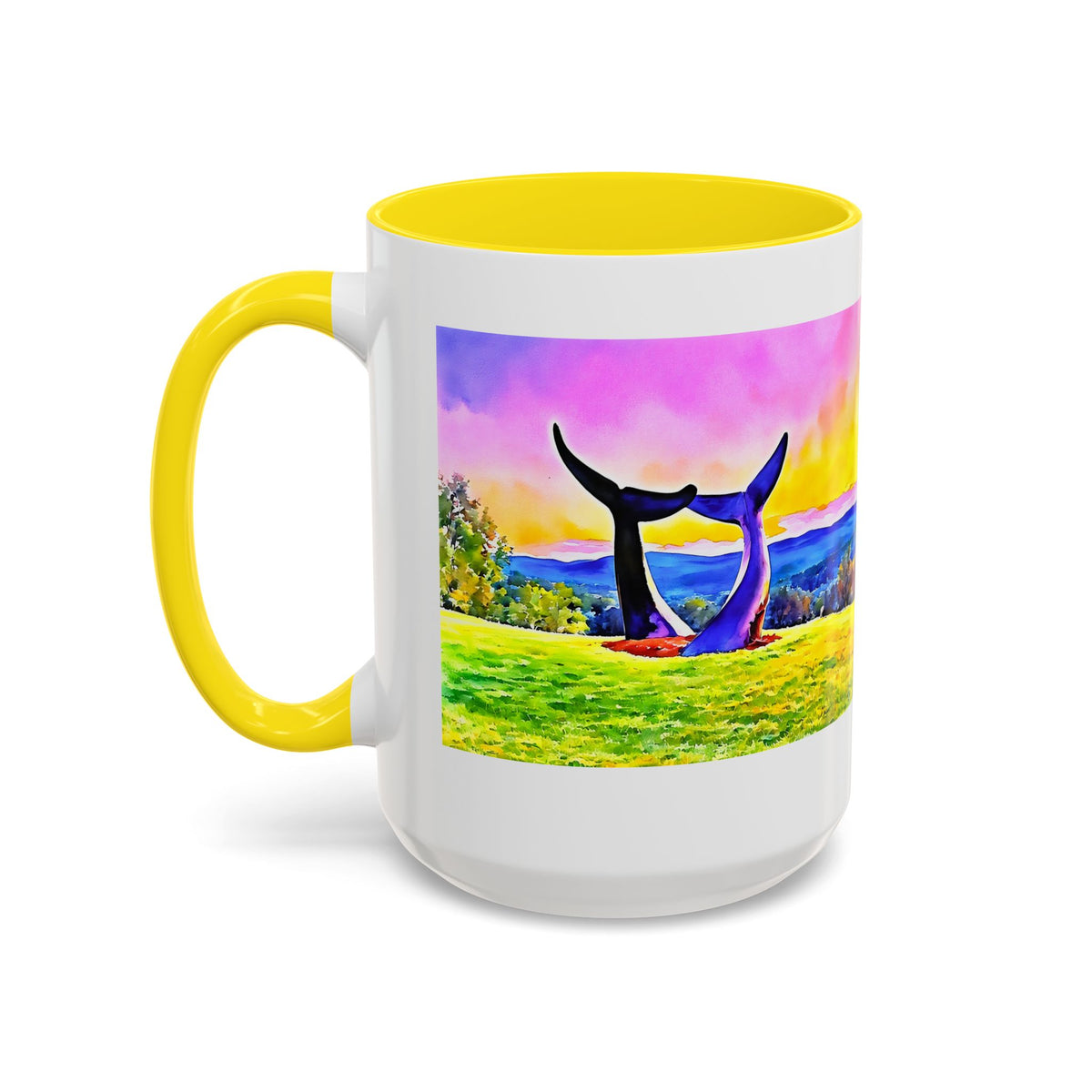 Whale Tails Sunset Landscape Mug | Accent Coffee Mug 11oz 15oz