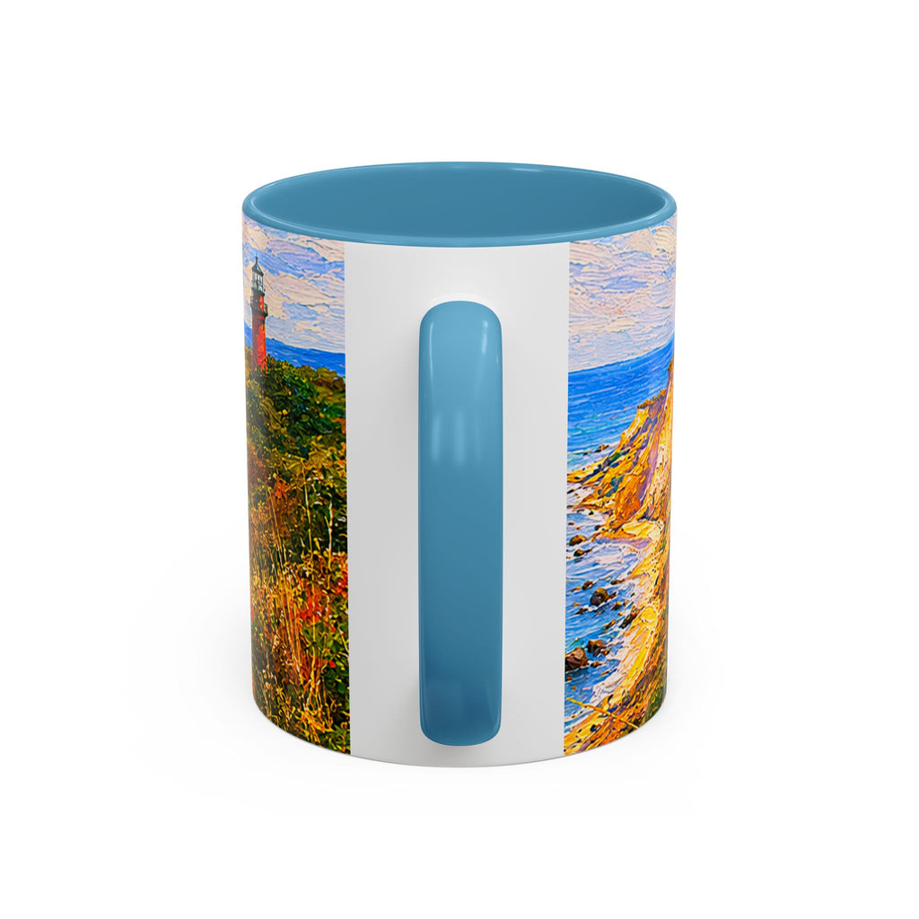 Martha's Vineyard Aquinnah L Gay Head Lighthouse Coffee Mug — Scenic Seaside Accent Mug (11/15 oz)