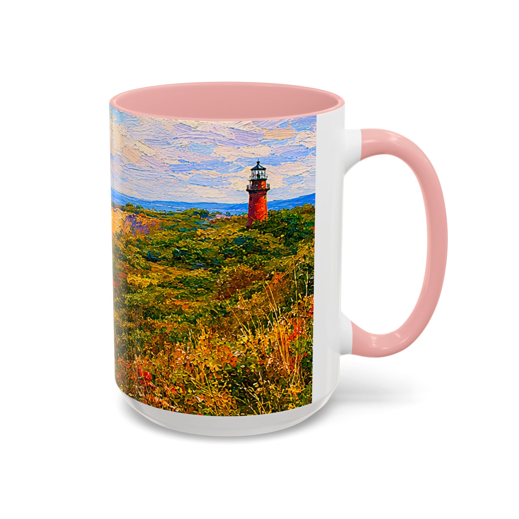 Martha's Vineyard Aquinnah L Gay Head Lighthouse Coffee Mug — Scenic Seaside Accent Mug (11/15 oz)