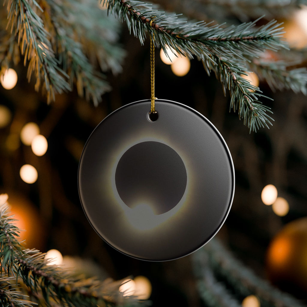 Solar Eclipse Ceramic Ornament | Totality Moon Phase Hanging Décor