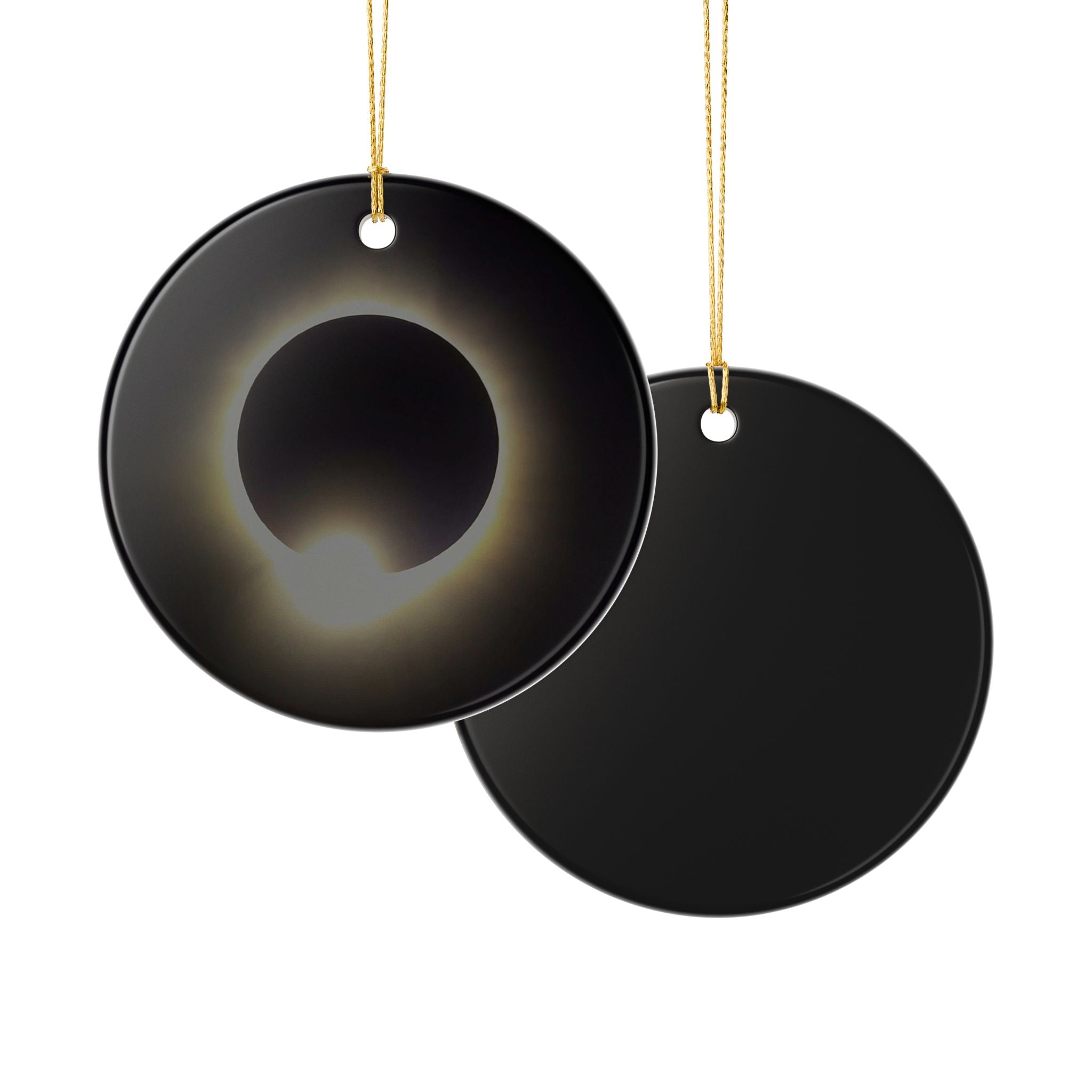 Solar Eclipse Ceramic Ornament | Totality Moon Phase Hanging Décor