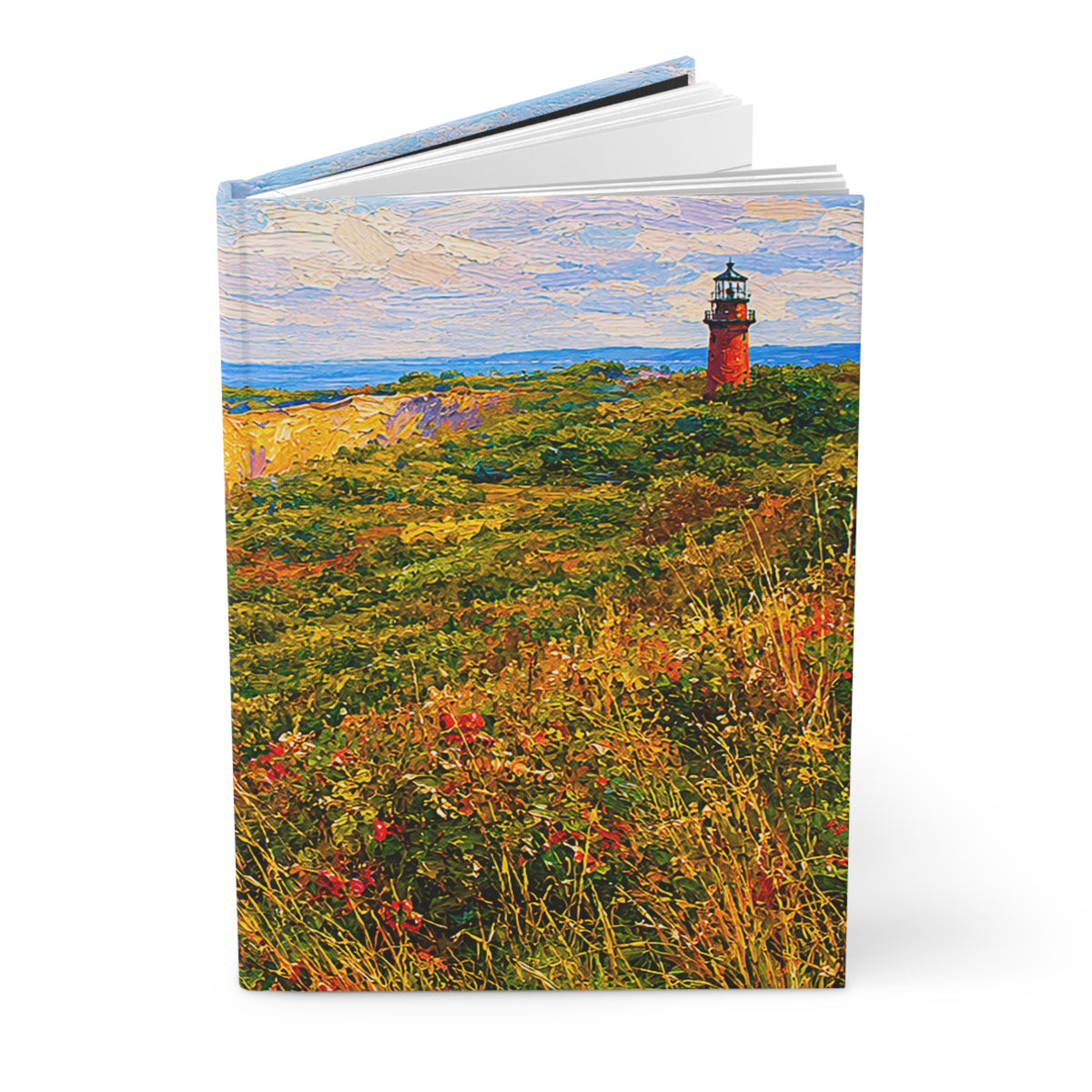 Martha's Vineyard Coastal Lighthouse Hardcover Journal — Lined Travel Notebook