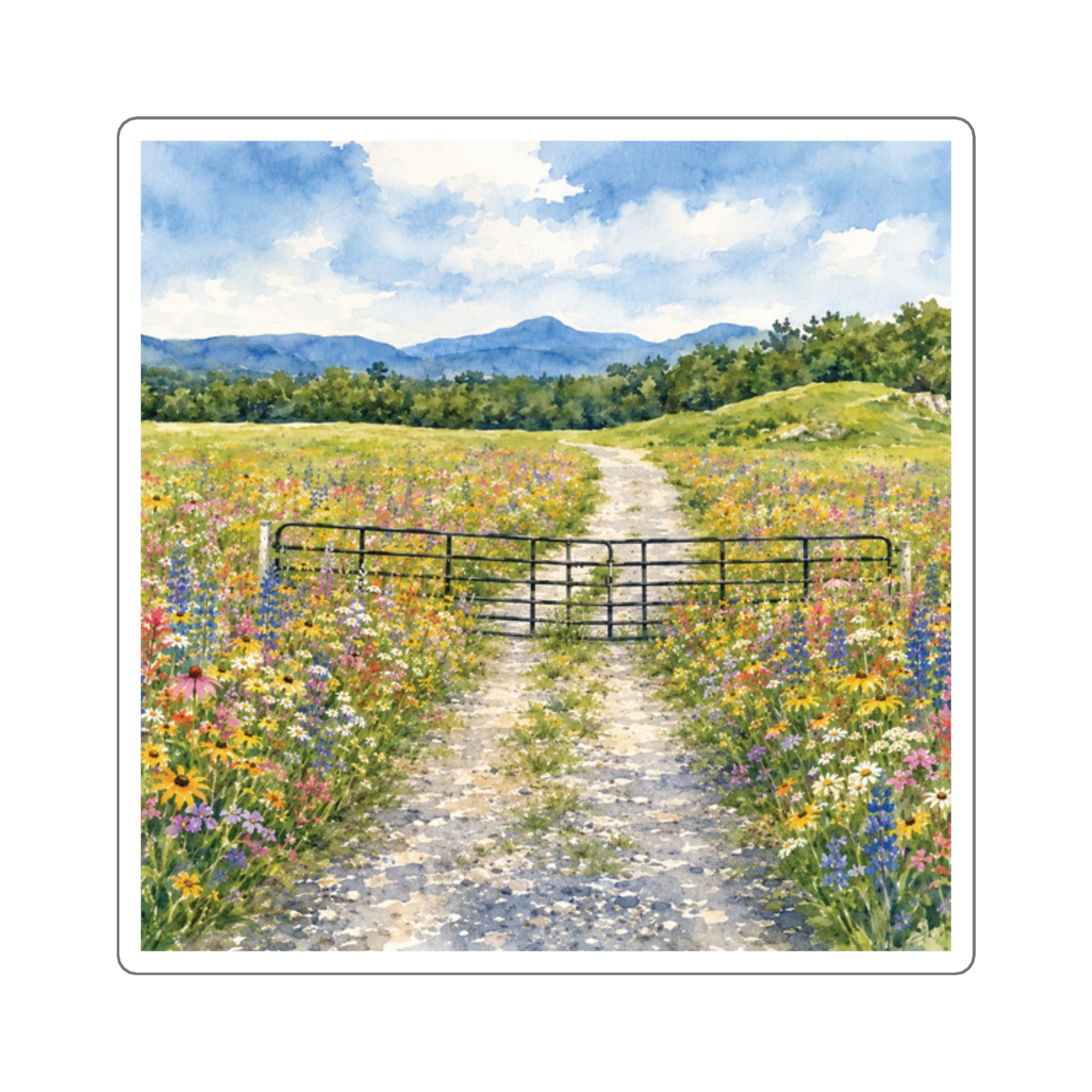 Vermont Camel's Hump Wildflowers Square Stickers